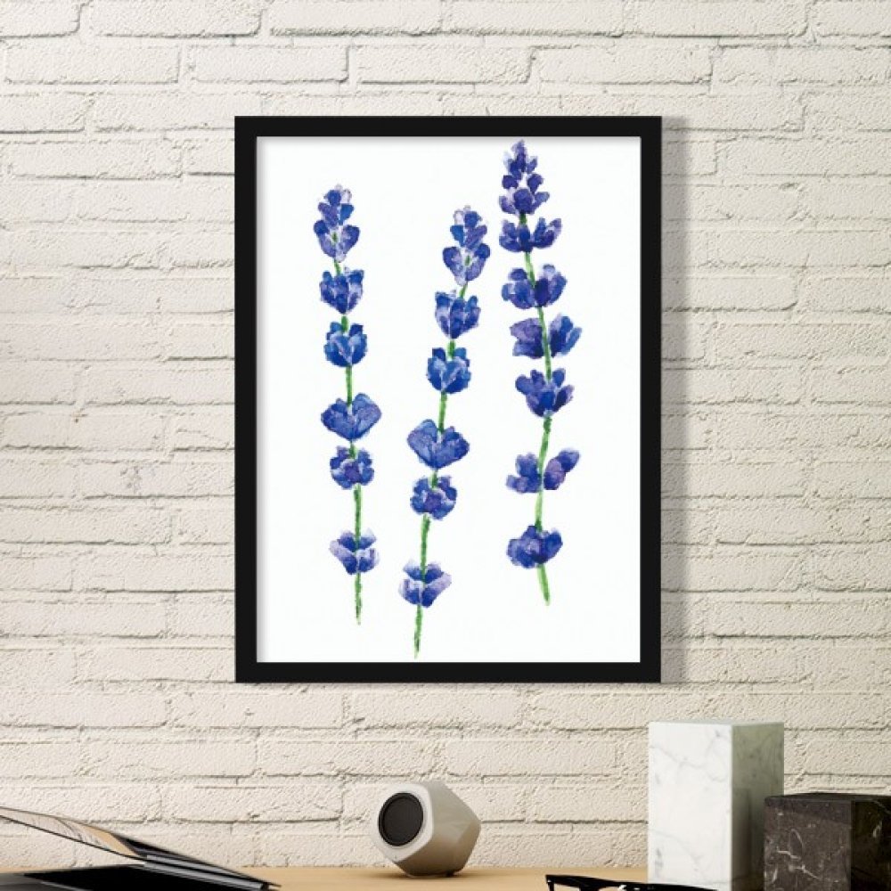 Cadre Photo Bois Noir Art Bleu Lavande Cadeau Idéal Idée Décoration Petite Taille