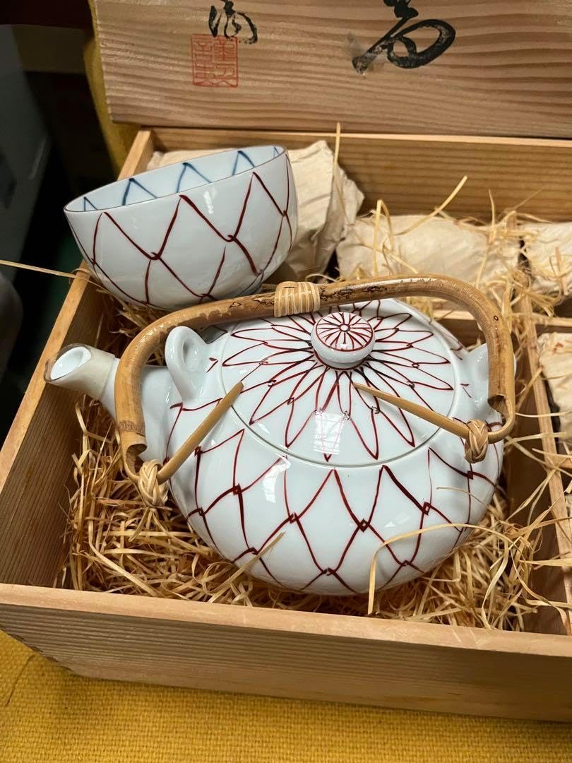 茶道具 白磁 魚型 陶器 手付き 急須 水柱 木箱付 中国美術 茶道具 白磁