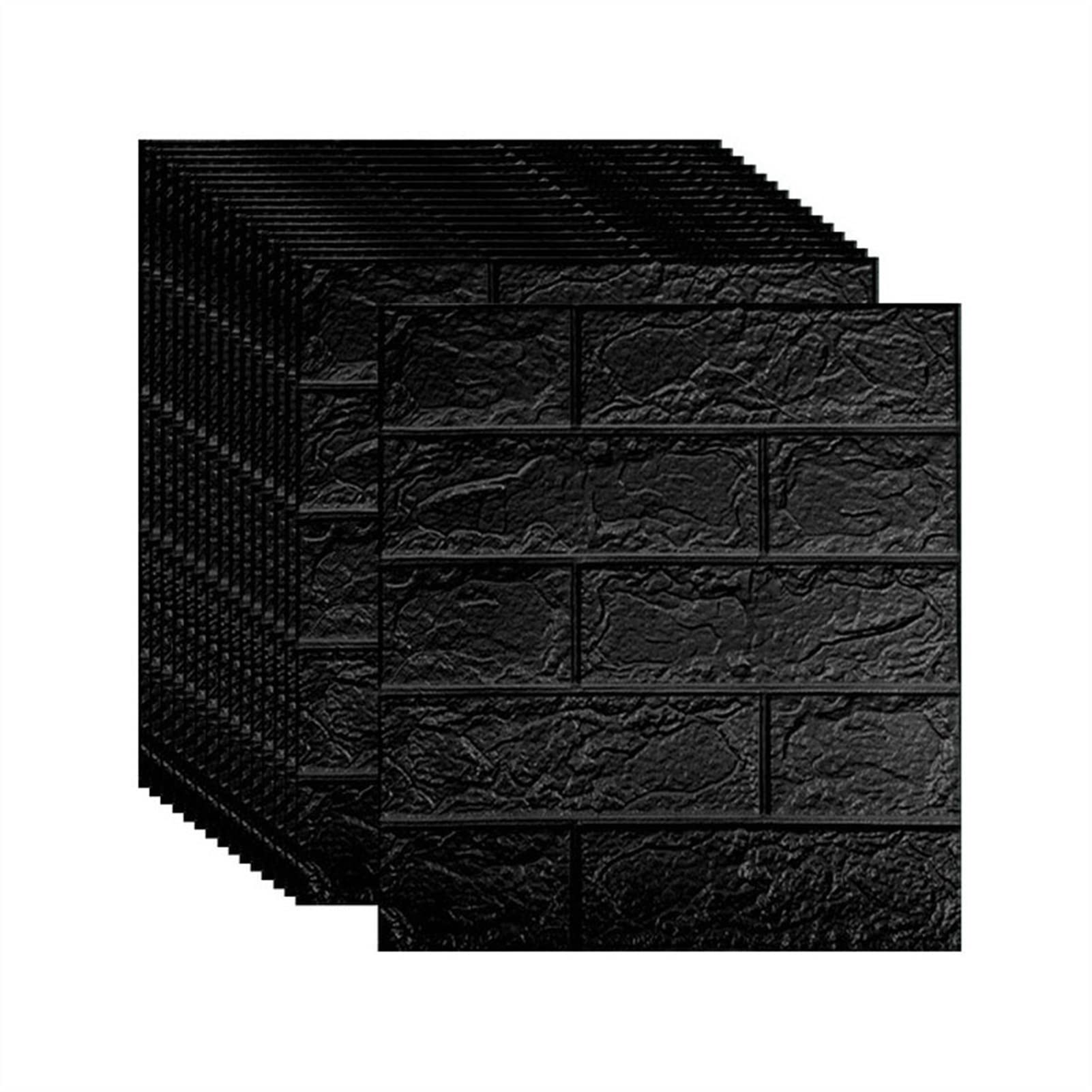 Samoprzylepne cegły, samoprzylepne panele ścienne z pianki PE 3D 35 x 38 cm wielokolorowe opakowanie 20 szt. (czarny)