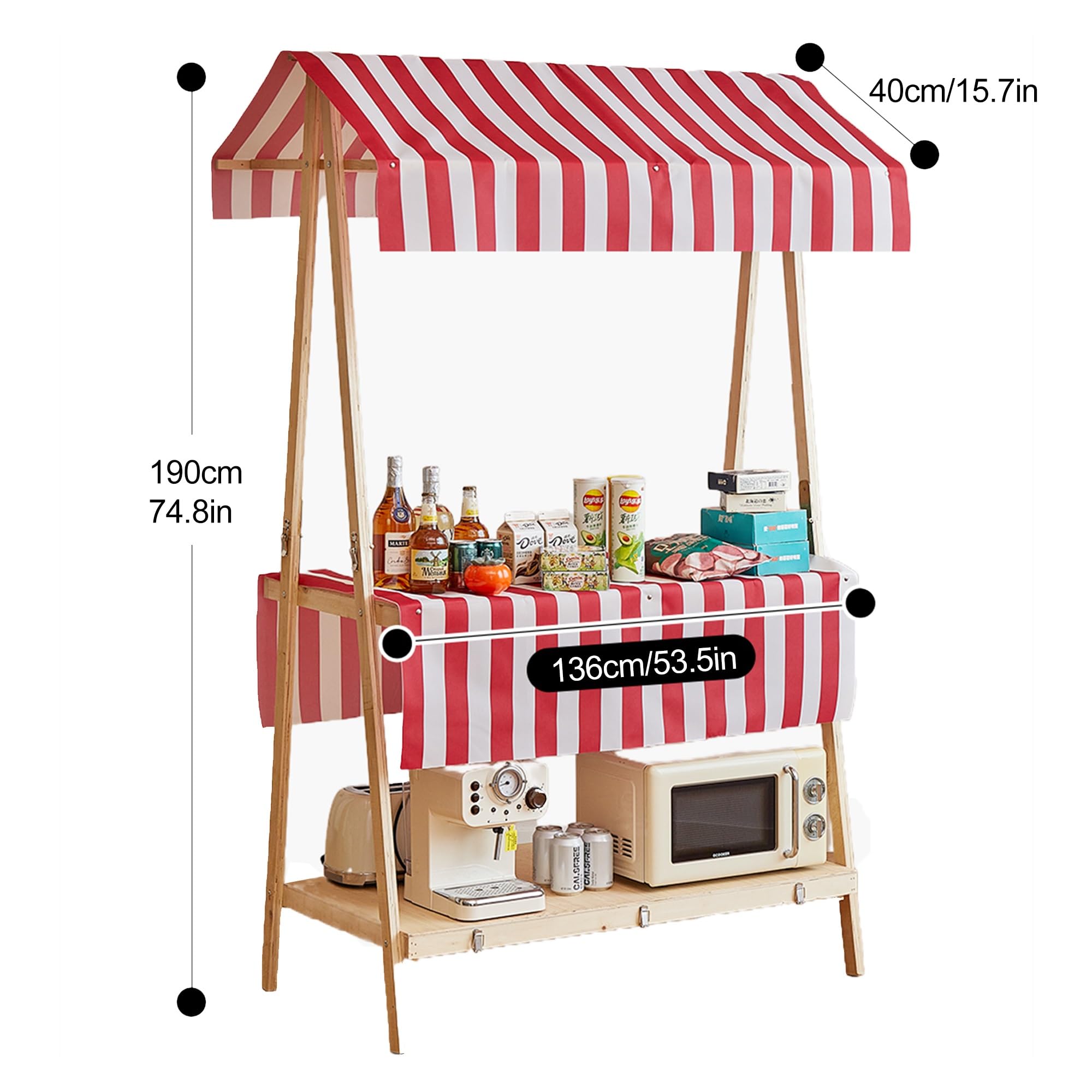 Valise portable pour marchés agricoles, foires artisanales, magasins pop-up, restaurants de rue et kiosques de vente au détail