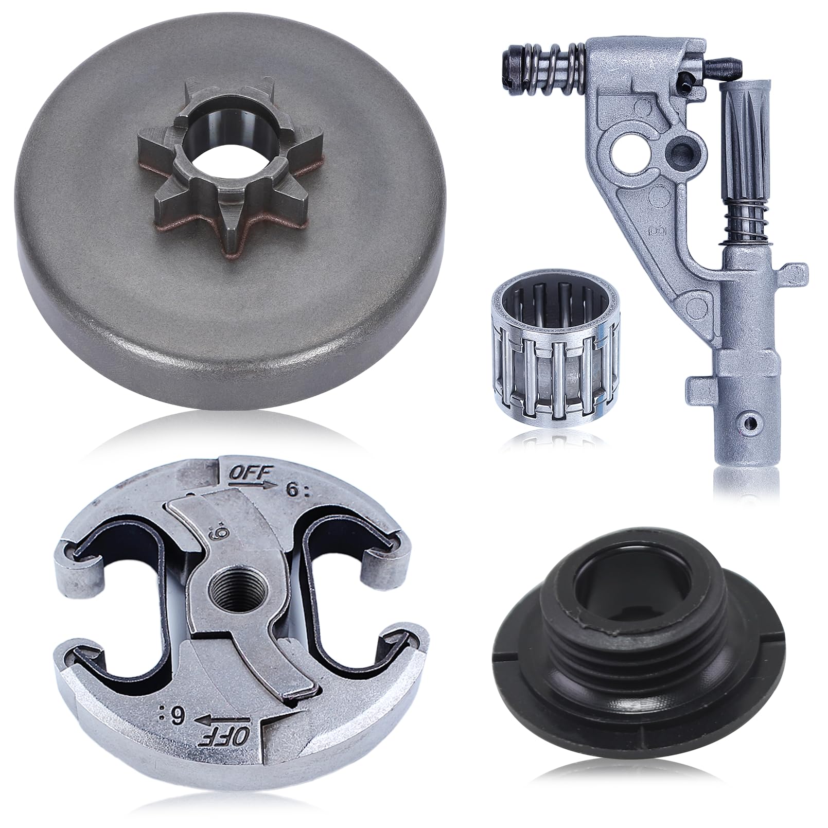 Tambour d'embrayage Husqvarna 455 461 pompe à huile vis sans fin roulement