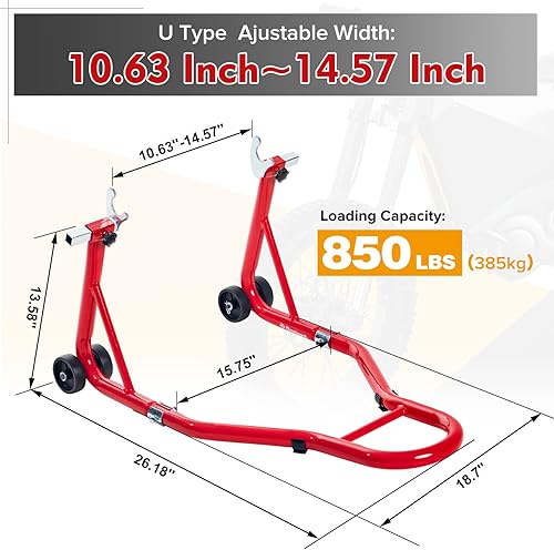 Miniatura 2 de Donext - Soporte para rueda trasera de motocicleta (850 lb), tamaño U color negro