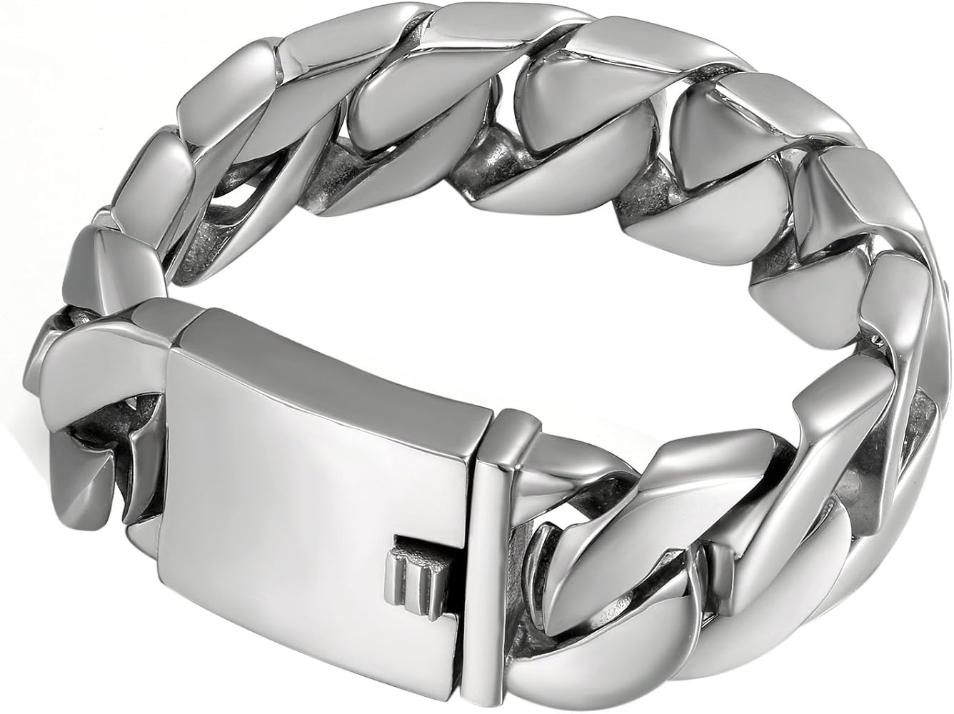 Bracciale Uomo In Acciaio. Bracciale Grande In Acciaio Unisex. Bracciale A Catena In Acciaio. Catena Groumette In Acciaio. Regali Per Lui - Italia - Foto 9