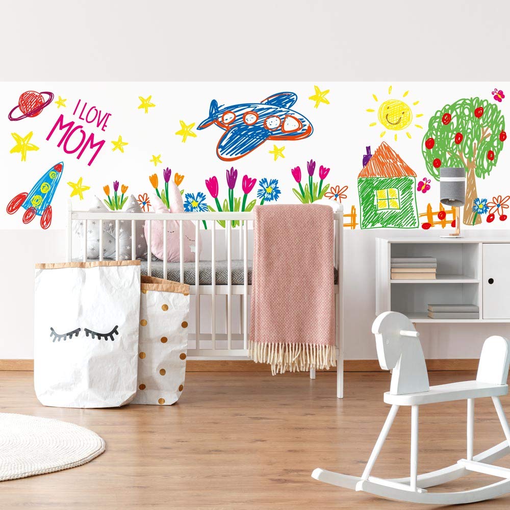 LB0001-6xA3 lavagna bianca adesiva lavabile riscrivibile riposizionabile riutilizzabile facile da applicare per ogni superficie sticker varie misure per casa scuola ufficio cancellino e pennarello