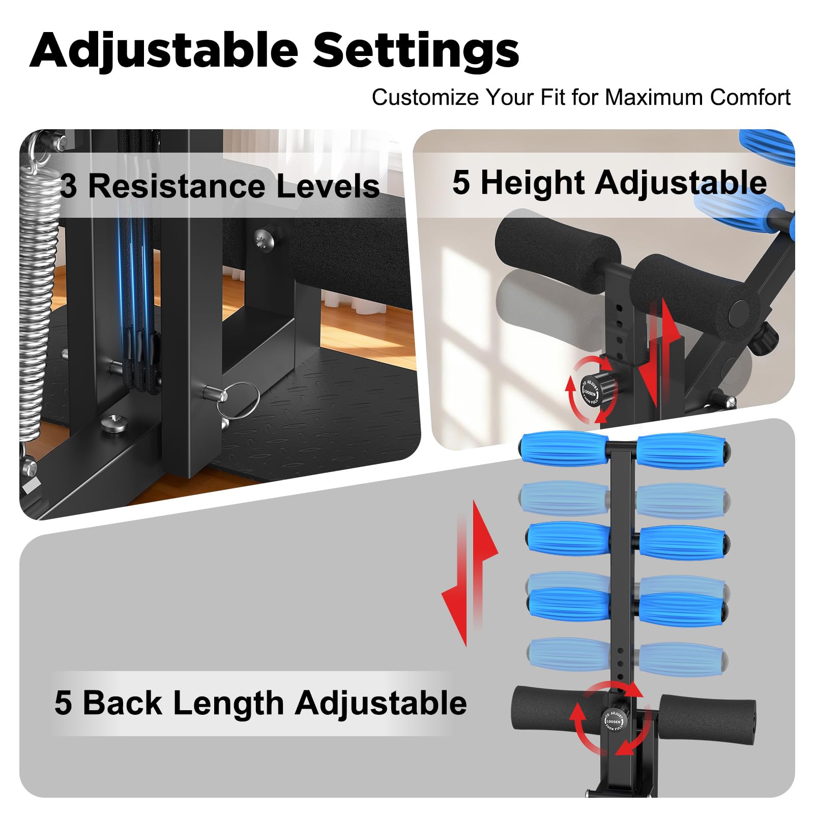 RELIFE REBUILD YOUR LIFE Machine à Squat Appareil Musculation Fessier Appareils Jambes et Cuisses Abdominaux