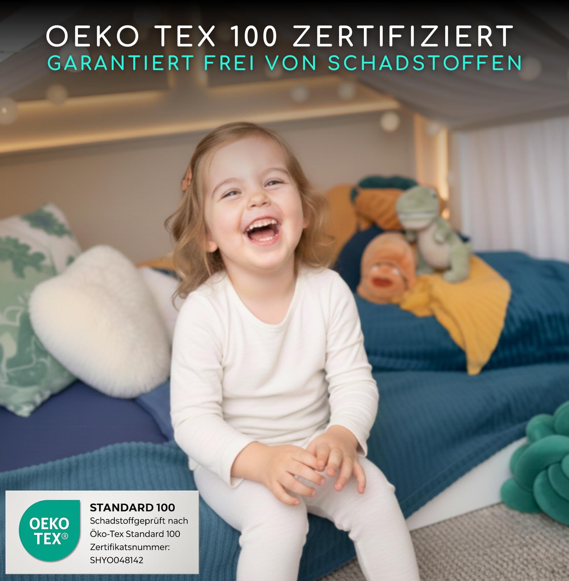 ALAVYA HOME® Velo da letto a forma di casa Moon 110x360 cm in mussola di cotone 100% – Decorazione per camera dei bambini, zanzariera, tenda da letto, decorazione per ragazze e ragazzi – Bianco