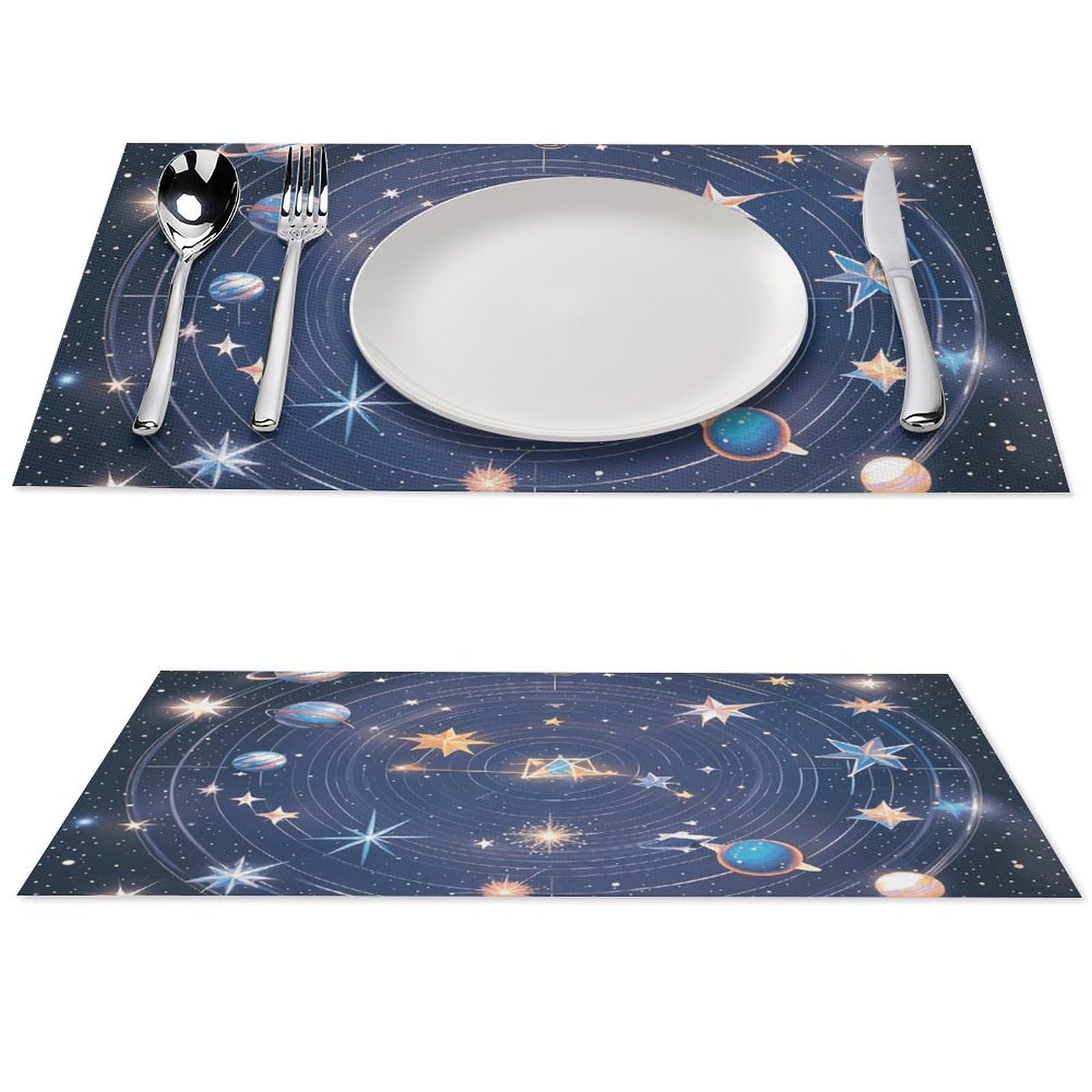 Sets de table constellations cosmiques PVC lavables antidérapants cuisine