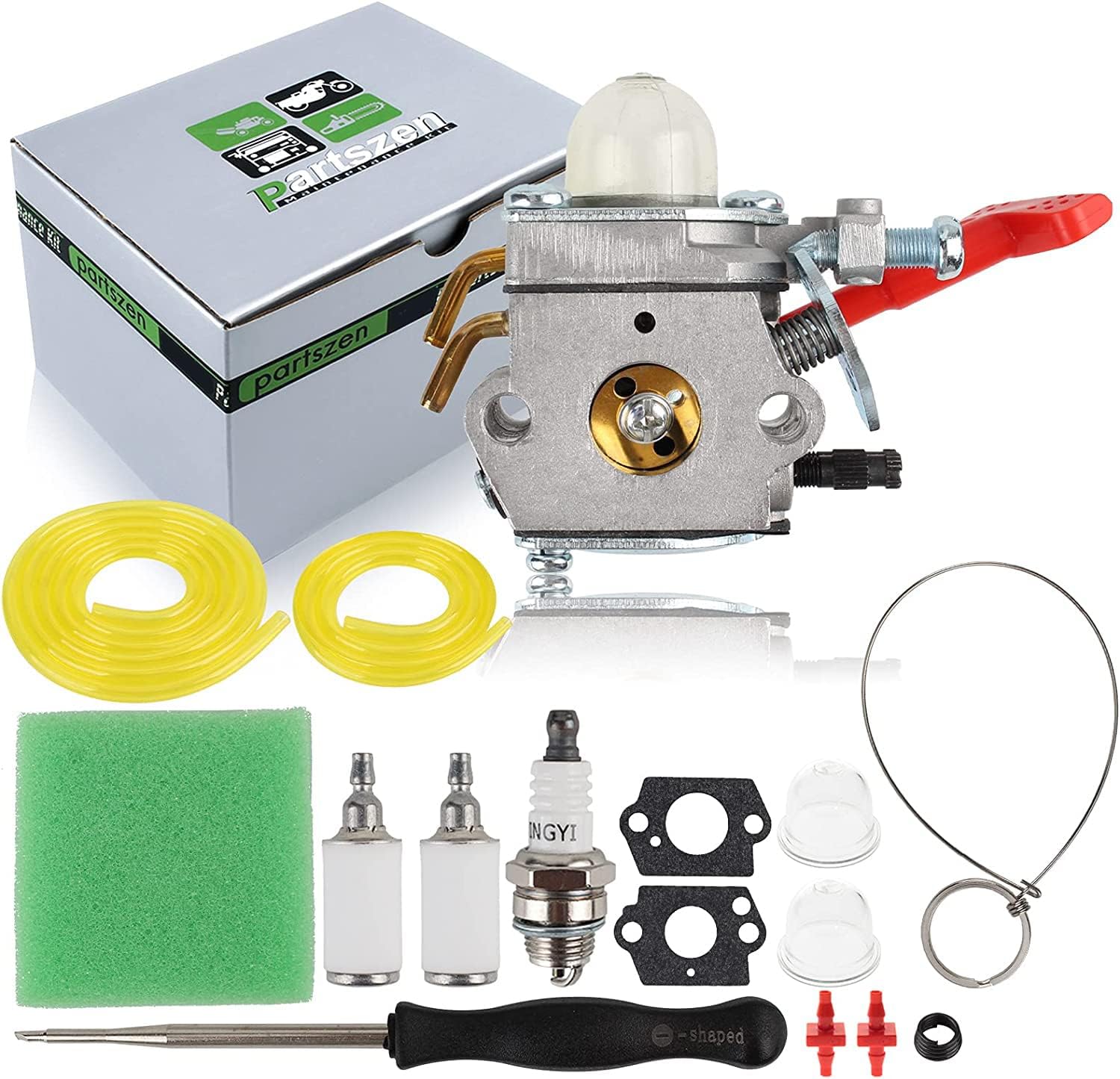 partszen C1UH39A Carburetor with Spark Plug Fuel Filter