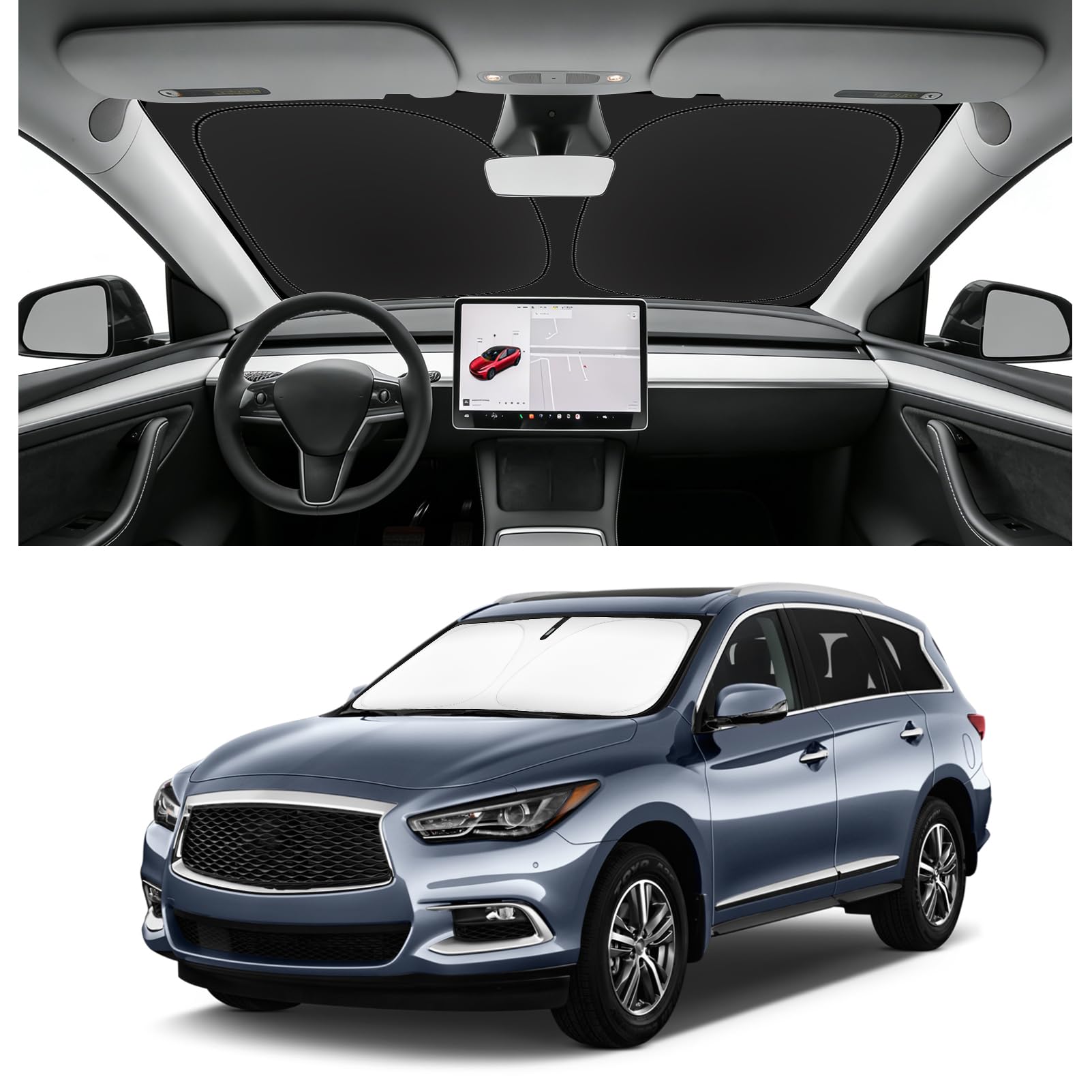 Custom Fit Windshield Sun Shade for Infiniti QX60 2022-2026 2027