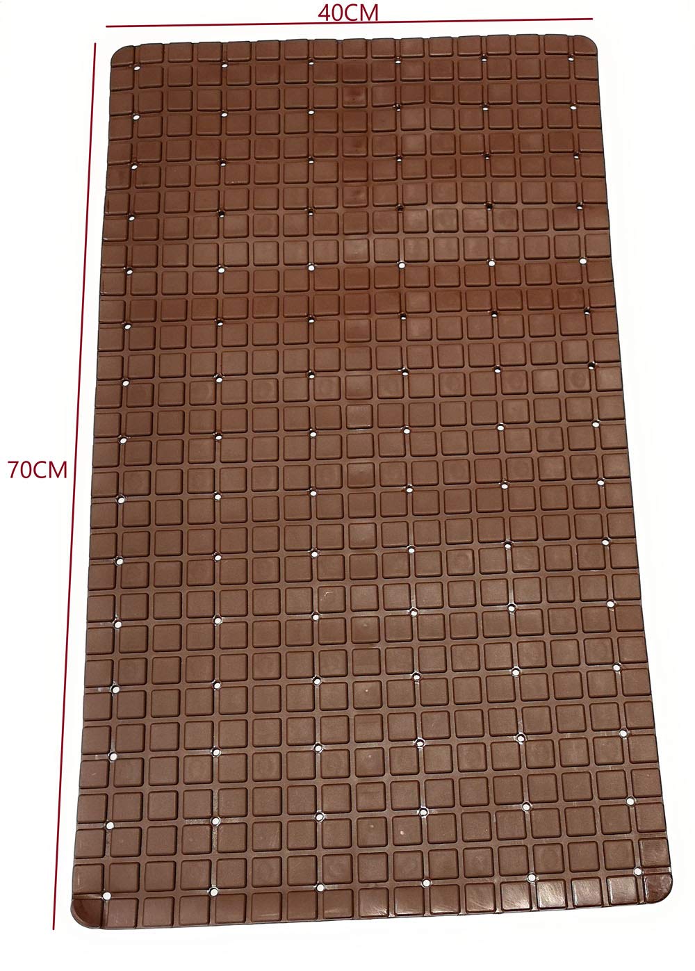 Zmum67 Bath Mat Extra Long Non-Slip with Suction Cups Stylish, Luxury & Durable Shower Mat, Anti-Slip Large Rectangle (Brown)