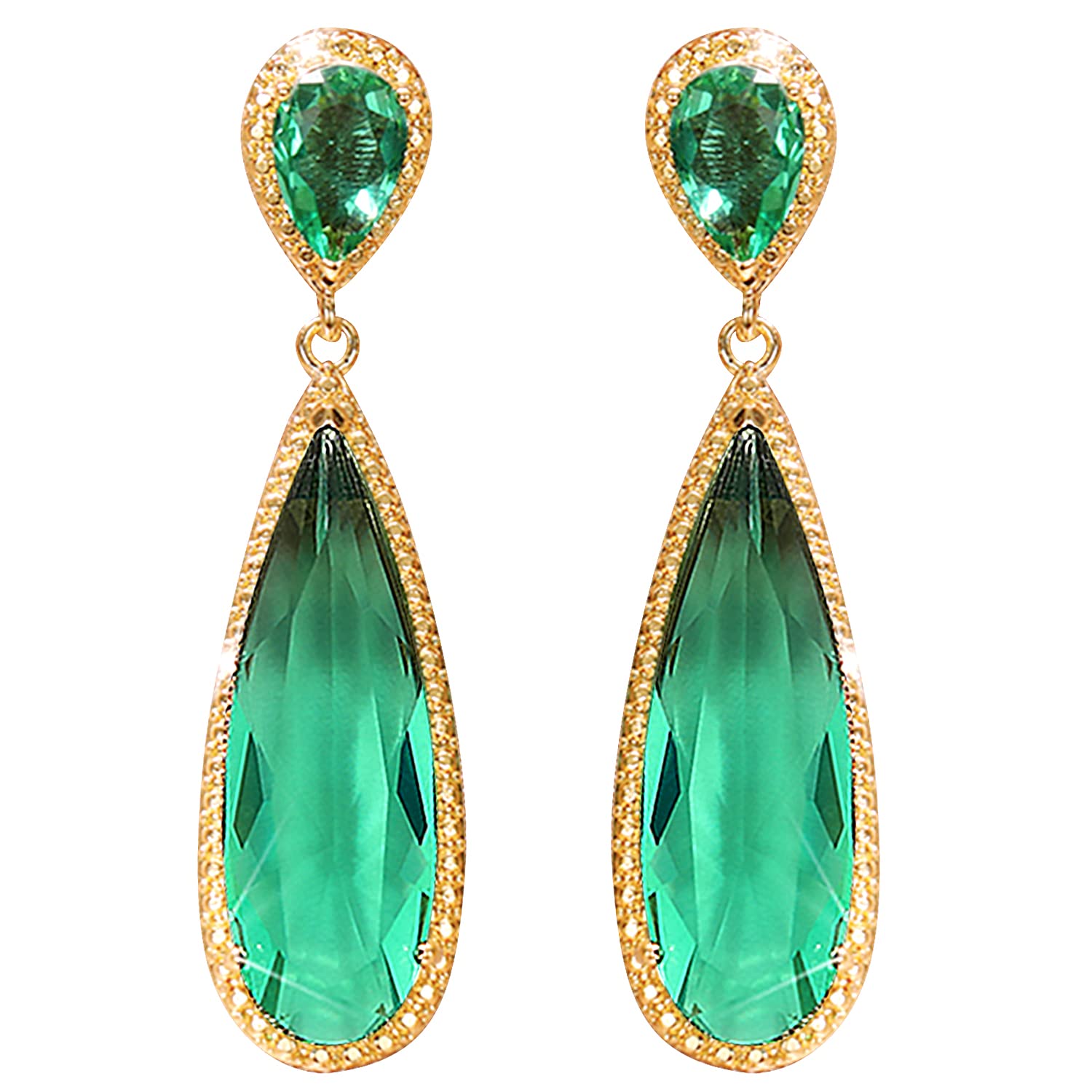 Peora Green Crystal Studded Gold Plated Dangle Earrings Fashion Wear Stylish Jewellery Gift for Girls & Women (PX8E78GRN) (B0BVF6J3NJ) Amazon Price History, Amazon Price Tracker