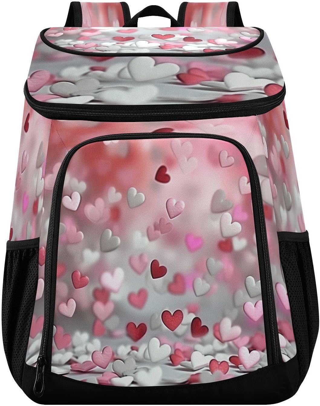 Romantic Heart Cooler Backpack 36 Cans Leakproof Waterproof Backpack Cooler Bag Beach Accessories Travel Camping Fishing Backpack for Women Men