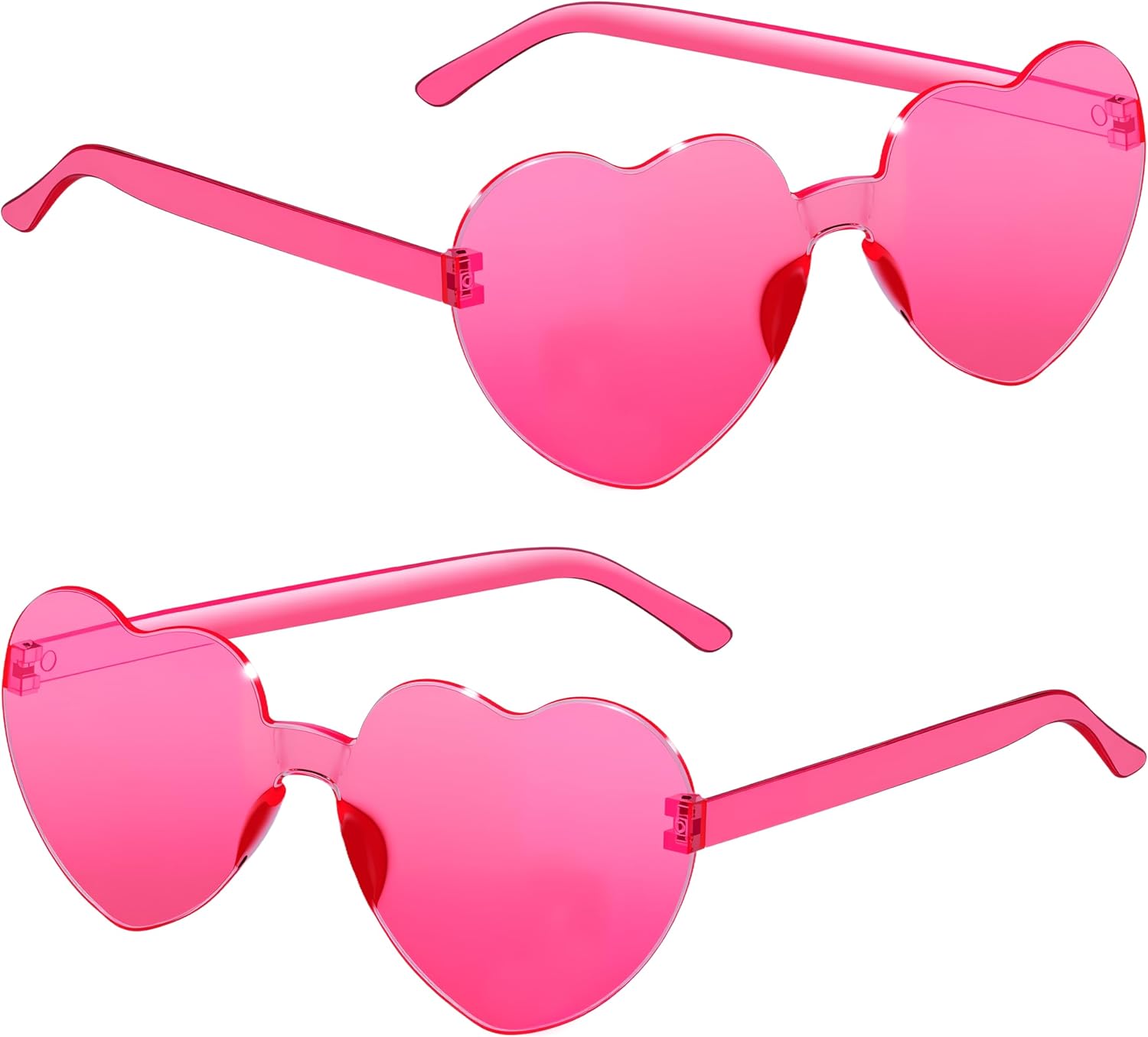 2/4/8/12/20 Pairs Heart Shaped Sunglasses Transparent Heart Glasses Rimless Trendy Eyewear for Valentines Party Favor