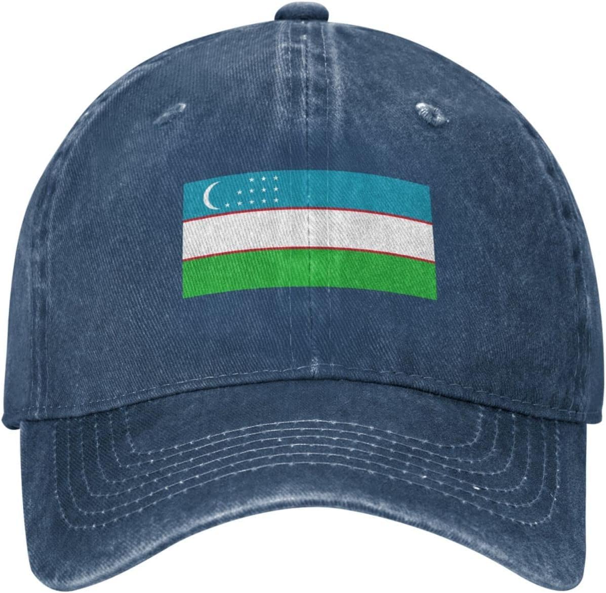 Flag of Uzbekistan Baseball Cap for Men Women Adjustable Washed Vintage Cotton Dad Hats