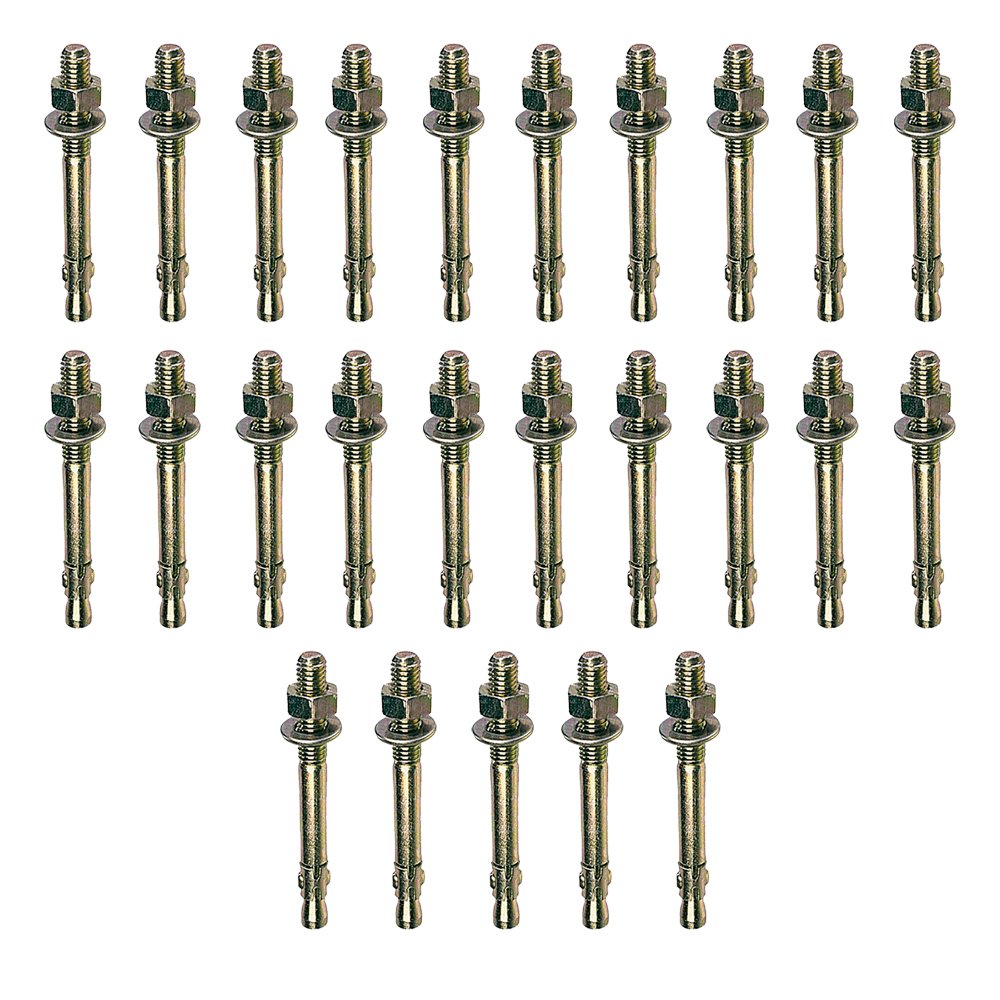 M10 x 120mm Through Bolt Wall Anchor Bolts - 25 Pack