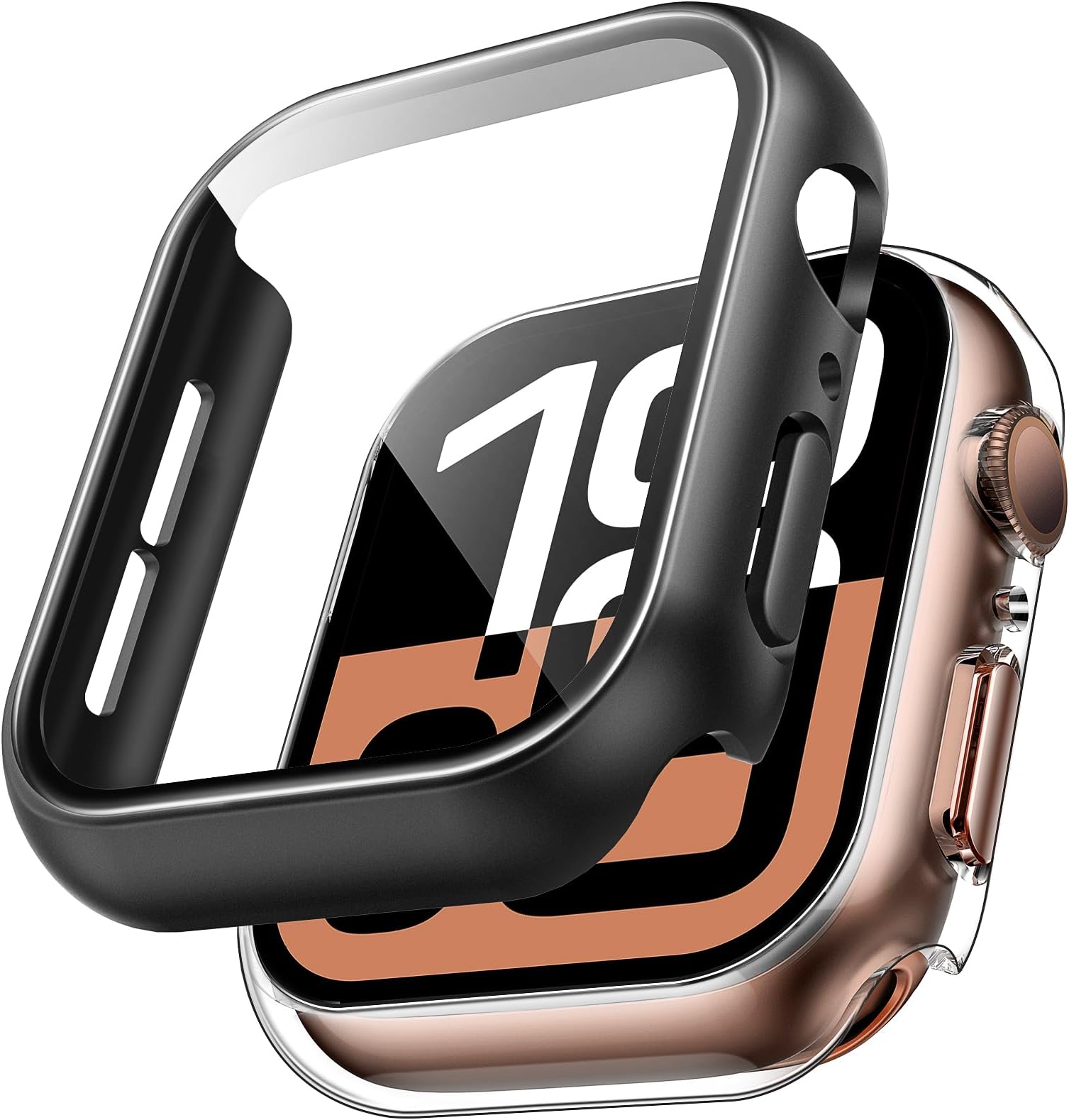 TAURI 2 Pack Hard Case for Apple Watch Series 11/10 42mm Screen Protector