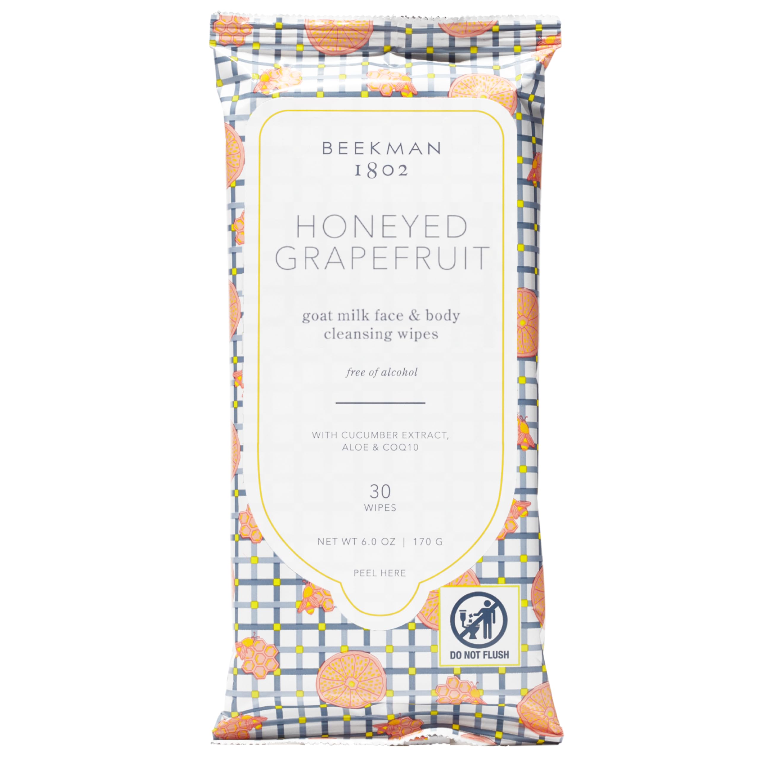 Beekman 1802 Toallitas limpiadoras faciales de pomelo miel, 30 unidades