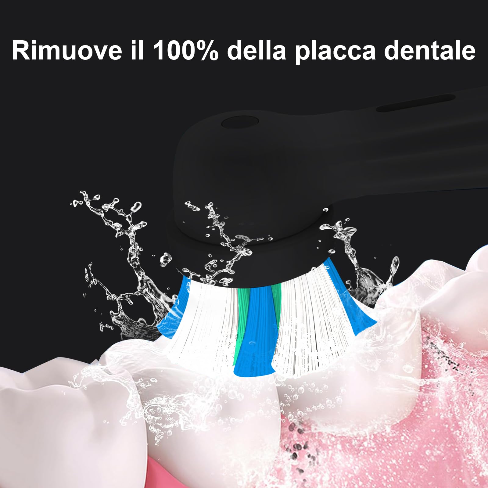 Testine di ricambio Compatibili con Oral B IO Pazzolini Elettrici, Spazzolini da Denti Compatibili con Oral B IO 2/3/4/5/6/7/8/9/10 per la cura Orale Quotidiana (12 Bianco Nero) - 5