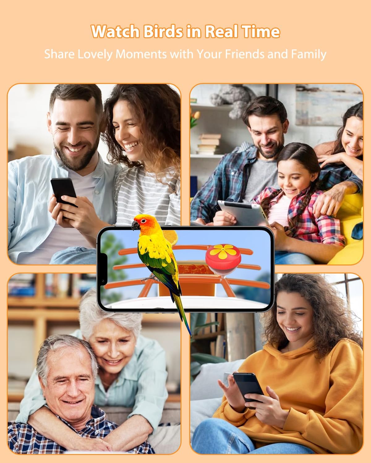 2.5K Smart Bird Feeder with Camera Outdoor Solar Powered, 2.4GHz/5GHz WiFi Birds Watching Camera with Auto Capture & AI Identification, Real-time Notifications, Gift for Bird Lovers