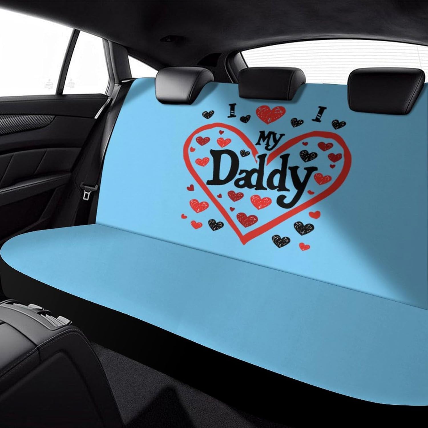 I Love My Daddy Car Seat Cover Print Rear Bench Seat Cover Car Seat Protector Car Interior Accessories for Women Men