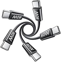 Vista 26 de LISEN Cable USB C, paquete de 5 cables USBC a USBC [0.5 pies] para iPhone 17 16e 15 Pro Max, cable de carga rápida de 60 W C a C para Galaxy Negro