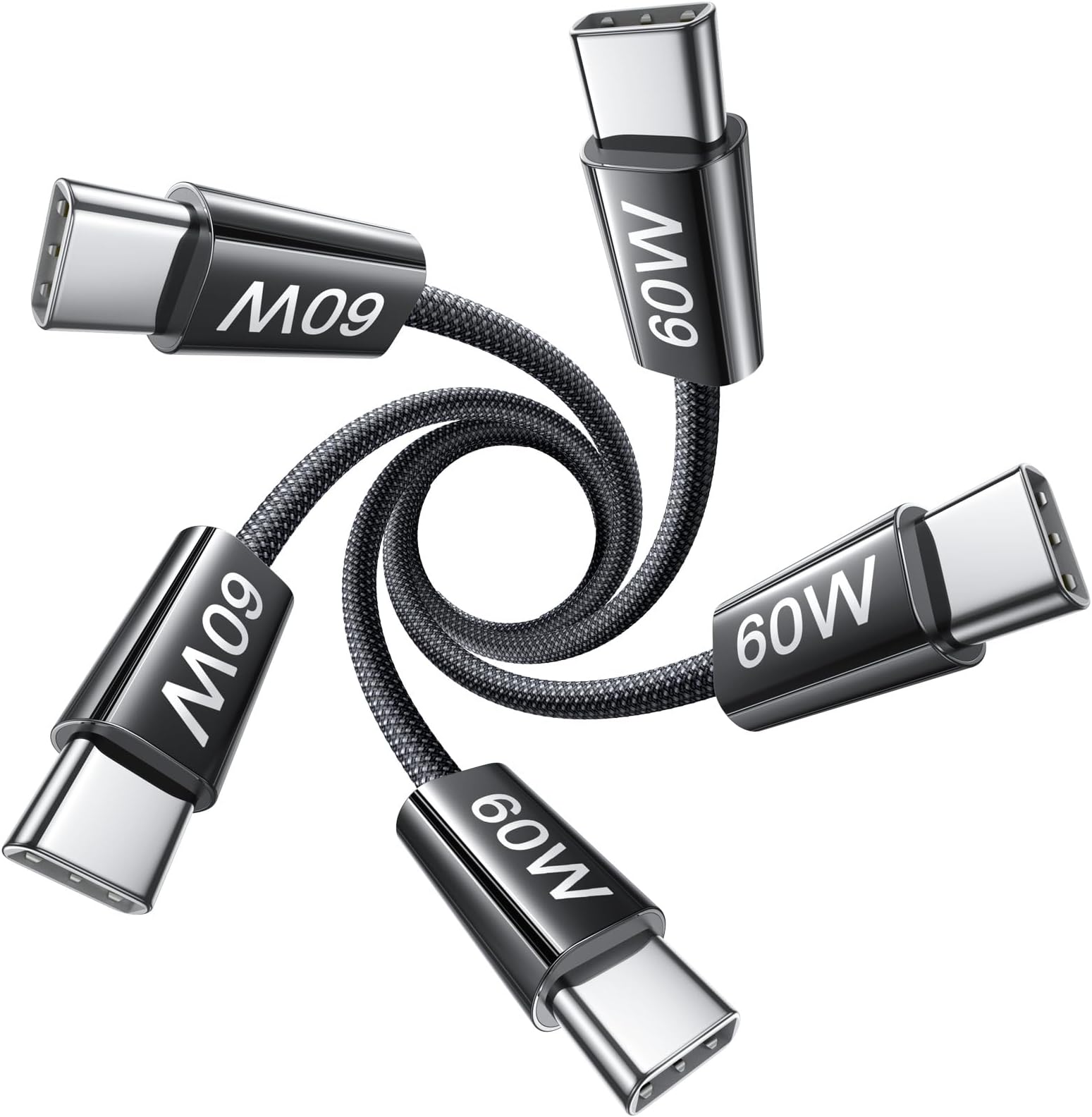 LISEN USB C Cable, 5-Pack [3.3FT] USBC to USBC Cable for iPhone 16e 15 Pro Max Charger Cord, 60W (3.1A) C to C Cable Fast Charging for Samsung S25/S24/23, Switch 2, iPad, MacBook,Black