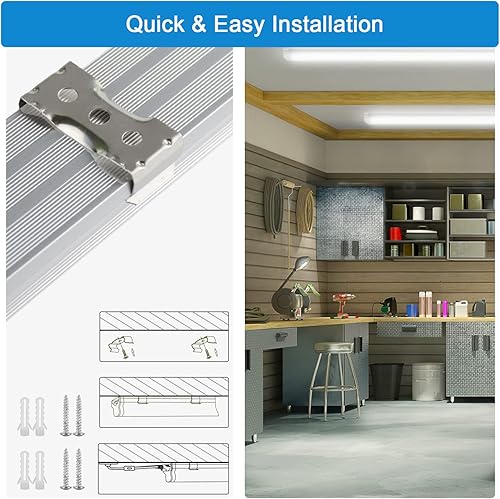 Miniatura 5 de SHOPLED Luz LED de tienda de 8 pies, 72 W, 9360 lúmenes, 5000 K, luz blanca, cubierta transparente, forma de V, tubo LED T8, alto rendimiento, luces