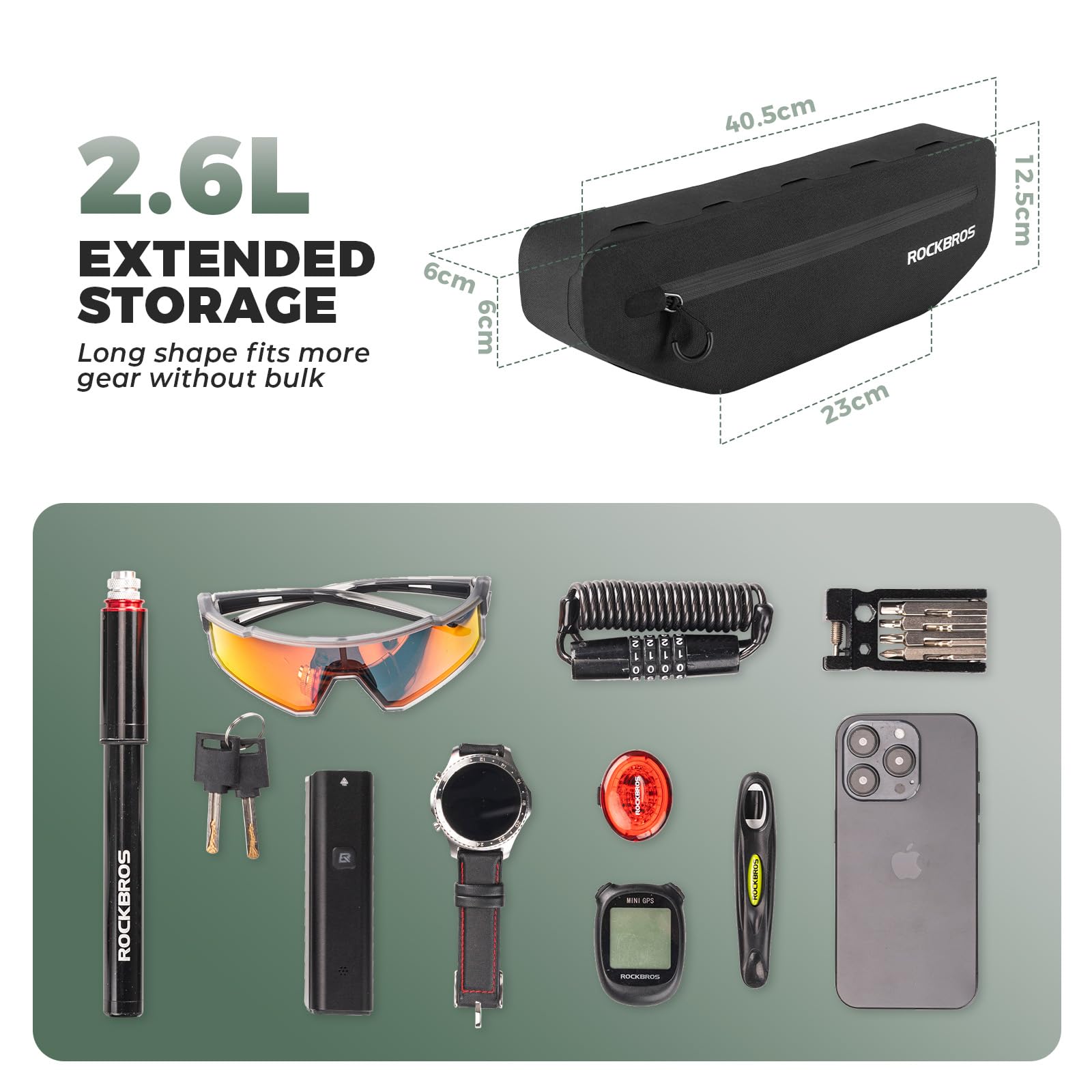 ROCKBROS Sacoche de Cadre Vélo Étanche Cyclisme Sacoches Avant Top Tube VTT Vélo Route Portable Universel Réfléchissant avec Fixation Sangle Amovible Capacité 3L/4L Noir