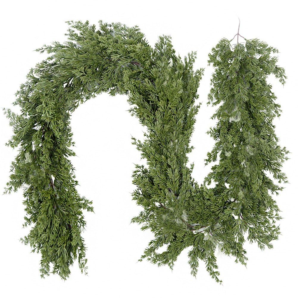 Guirlande de cèdre artificiel dense réaliste pour décoration de Noël