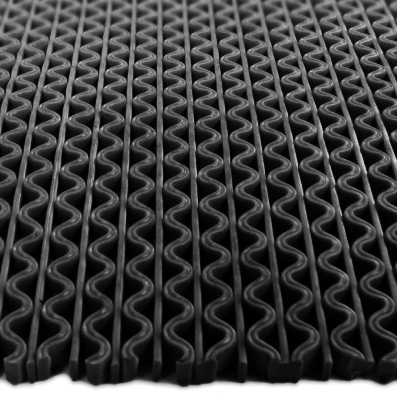 KARAT Tapis hygiénique antidérapant pour Zones Pieds Nus - Anti-Slip et Anti-bactérien - Tapis en Caoutchouc pour Les Zones humides Saunas Piscines Vestiaires - Noir 90x100 cm
