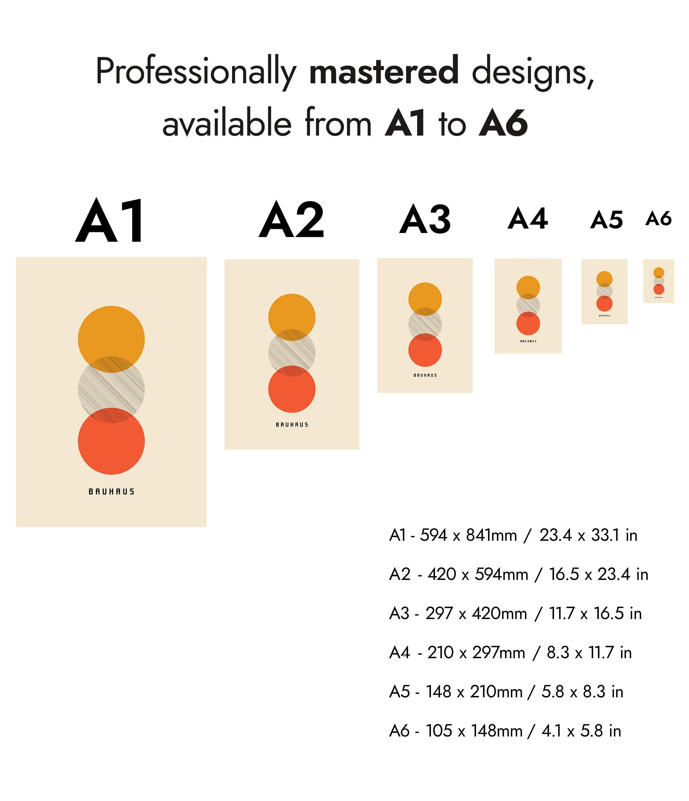 Sunset Poster, Bauhaus Print, Framed Abstract Art, Mid-Century Wall Art, Modern Home Decor, Gift Idea, Archival Matte, A4 (Print Only) - 29.7x21cm — view 5