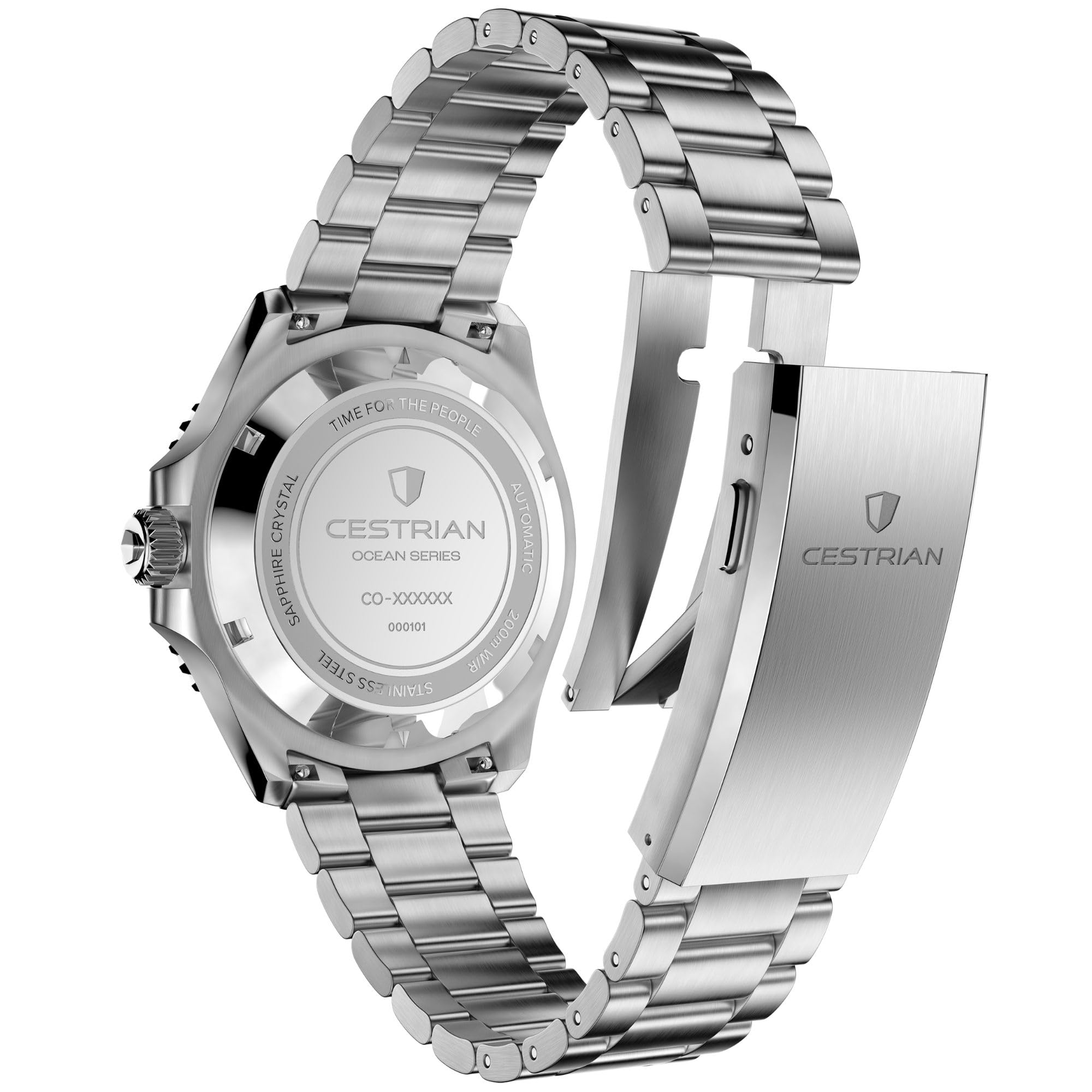 Cestrian Ocean Series 42 mm Automatik-Herrenuhr, tropisches blaues Zifferblatt, Gehäuse und Armband aus 316L-Edelstahl, wasserdicht bis 200 m