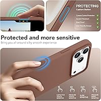 Vista 1142 de GONEZ Funda de silicona para iPhone 15 Pro Max, compatible con Magsafe, protector de cámara + protector de pantalla, forro de microfibra suave Negro