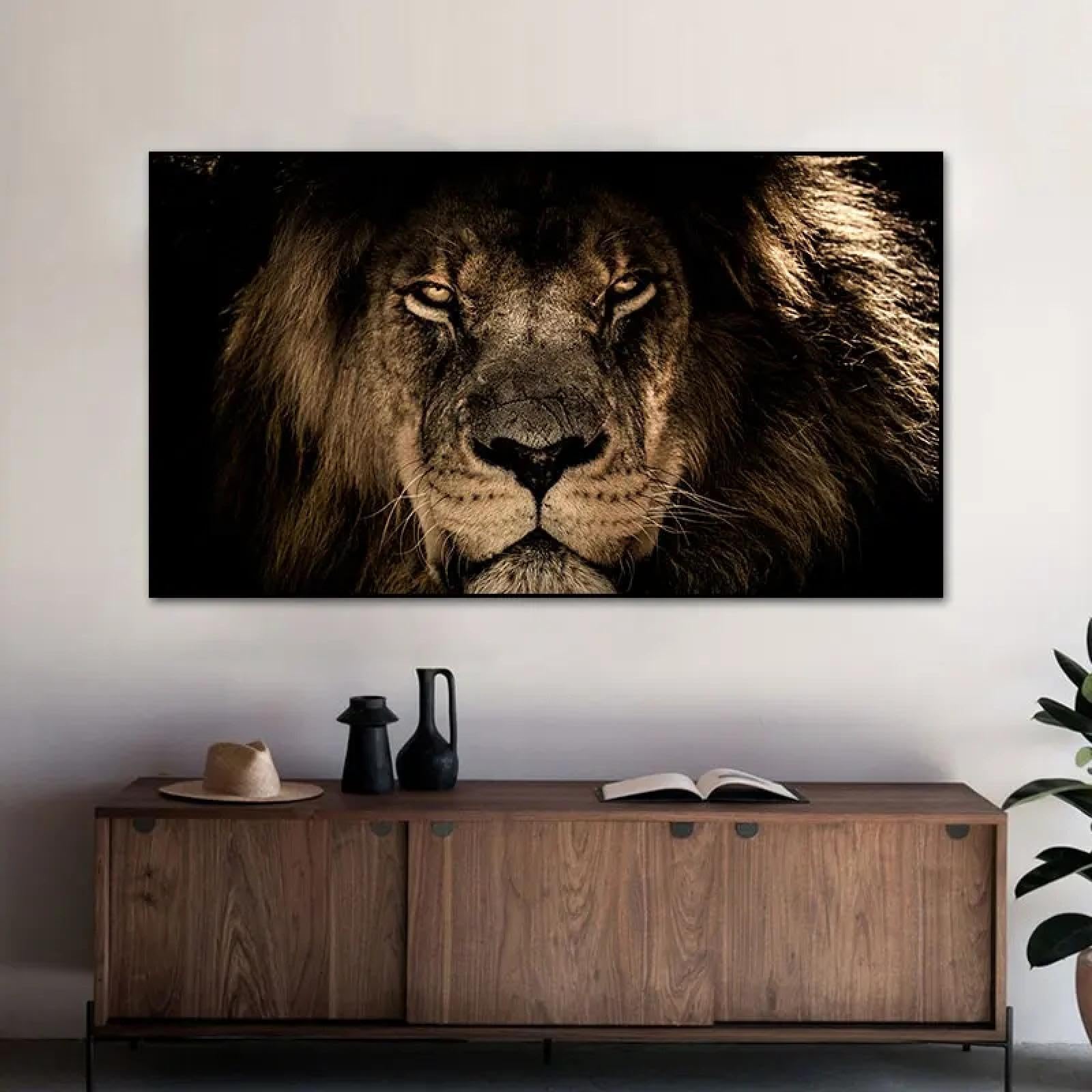 Affiches de lion noir art mural xxl pour une décoration de salon chic - 8