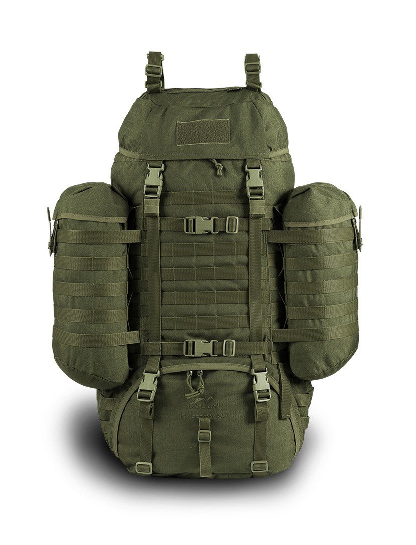 Wisport RACCOON 85 Zaino Da 85 Litri In Cordura, Sistema MOLLE, Per Escursioni, Pesca, Campeggio E Viaggi, Con Copertura Antipioggia