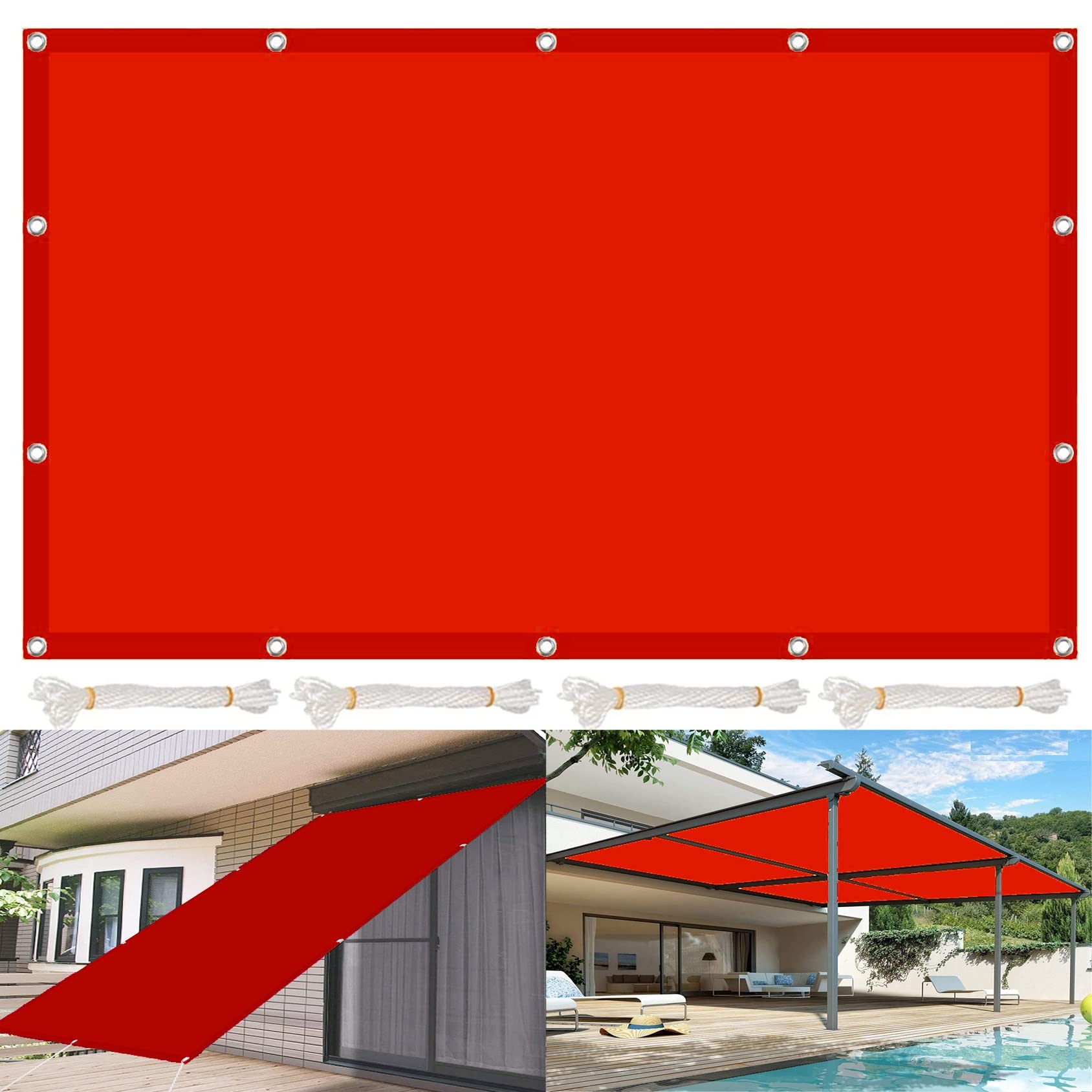 Chbin Red Sun Shade Sail Waterproof 1.2X1.6m Sunscreen Awning Canopy 98% Uv Garden Sun Sail Shade Sun Shade Sail With Free Rope For Patio Party Sunscreen Awning Canopy, 21985