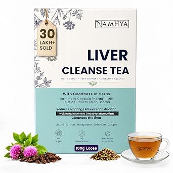 NAMHYA Liver Cleanse Tea with Harad Milk Thistle with goodness of Herbs 3.53 oz 50 Servings