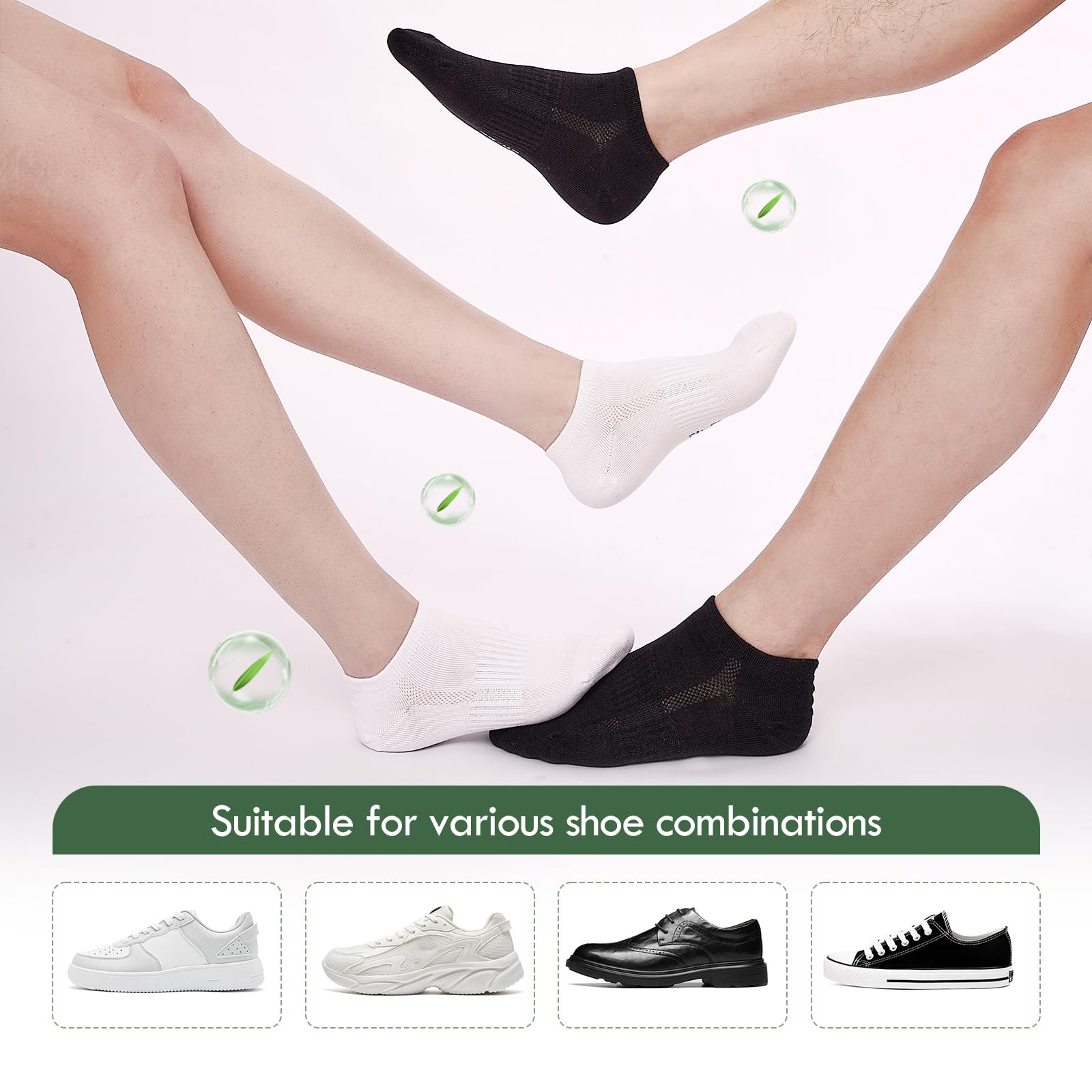 Calcetines deportivos de bambú transpirables para correr, 6 pares