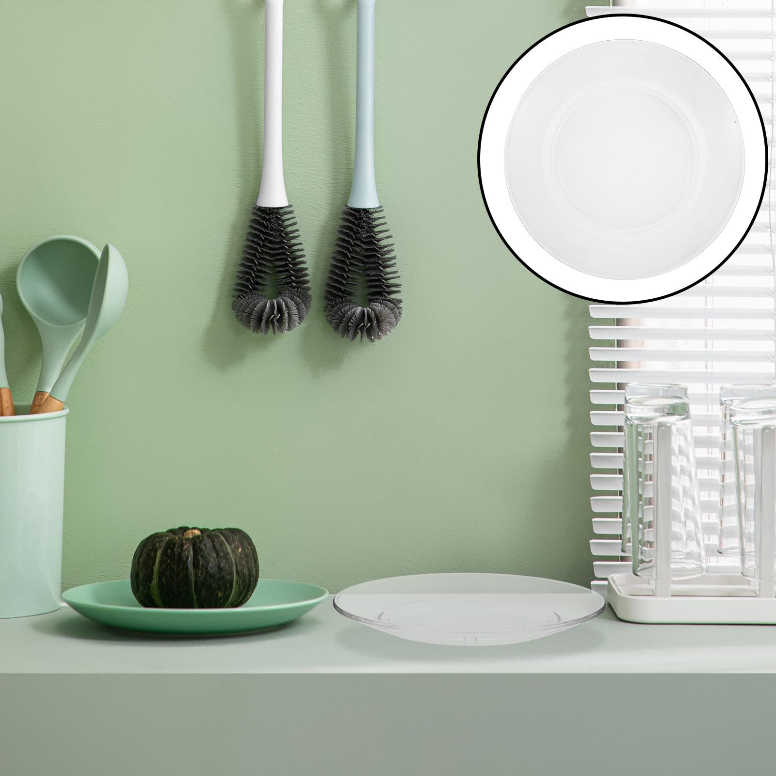 OUNONA Assiettes en Verre Transparentes Résistantes Design Rond Élégant Compatibles Lave-vaisselle Lot de 4 pour Restaurants et Réceptions Réutilisable