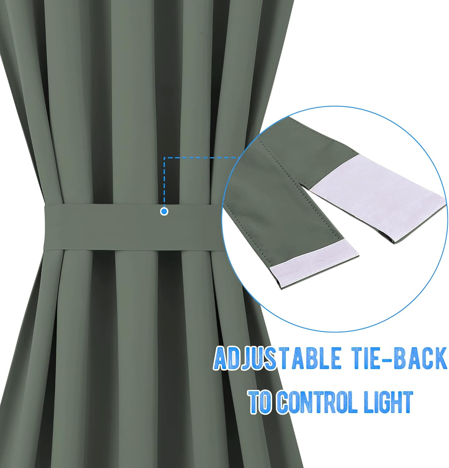 NICETOWN 12 x 72 inch French Door Curtain with 26 x 72 inch Slef Adhesive Door Blackout Curtain for Door Window, Dark Mallard