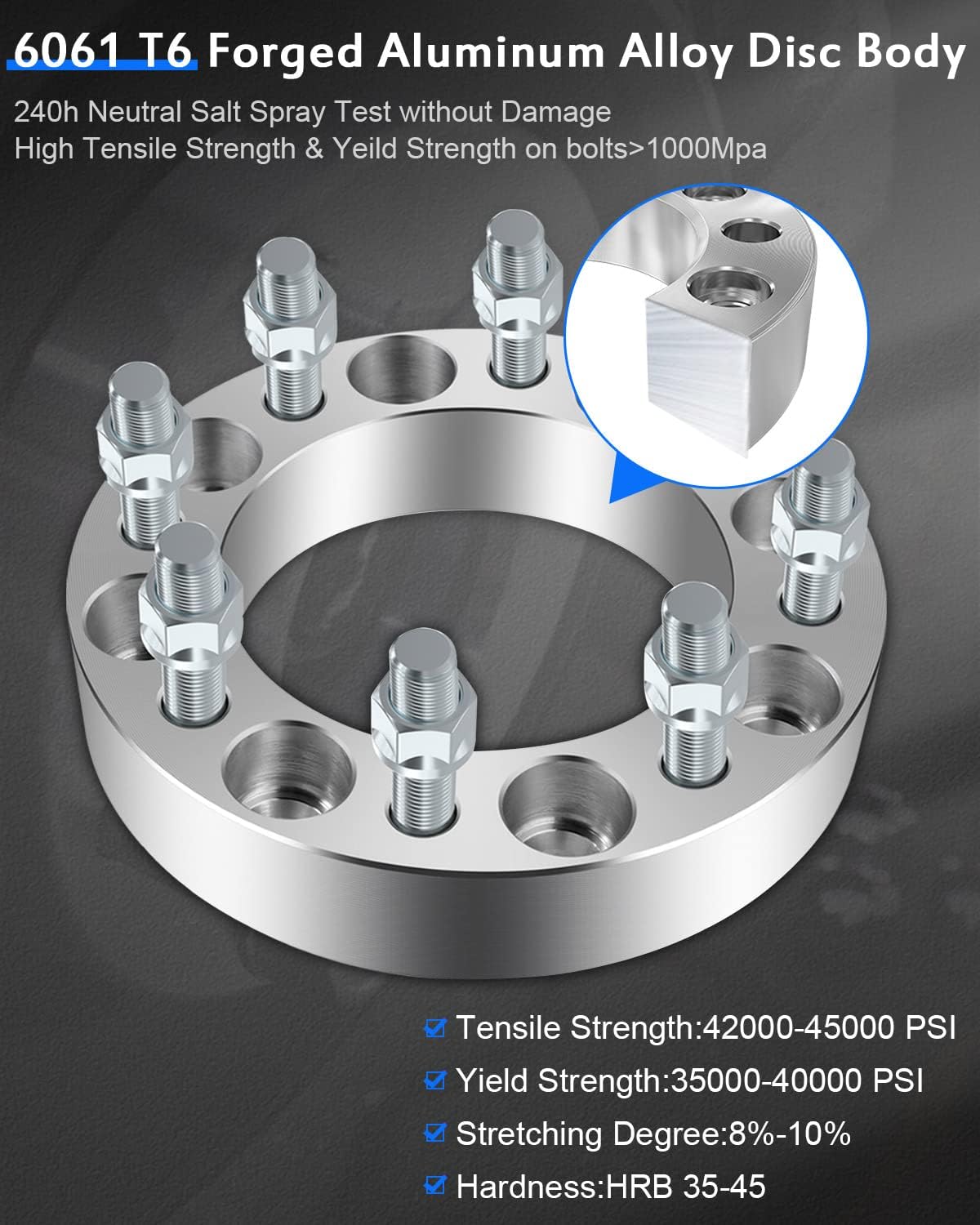 ECCPP 4PCS 1.5" Wheel Spacers 8x6.5 8x165.1mm 126.15mmcb 8 Lug for ford for F-350: 1988-1998 | for Econoline E-250 for Econo88line E-350: 1992-2012