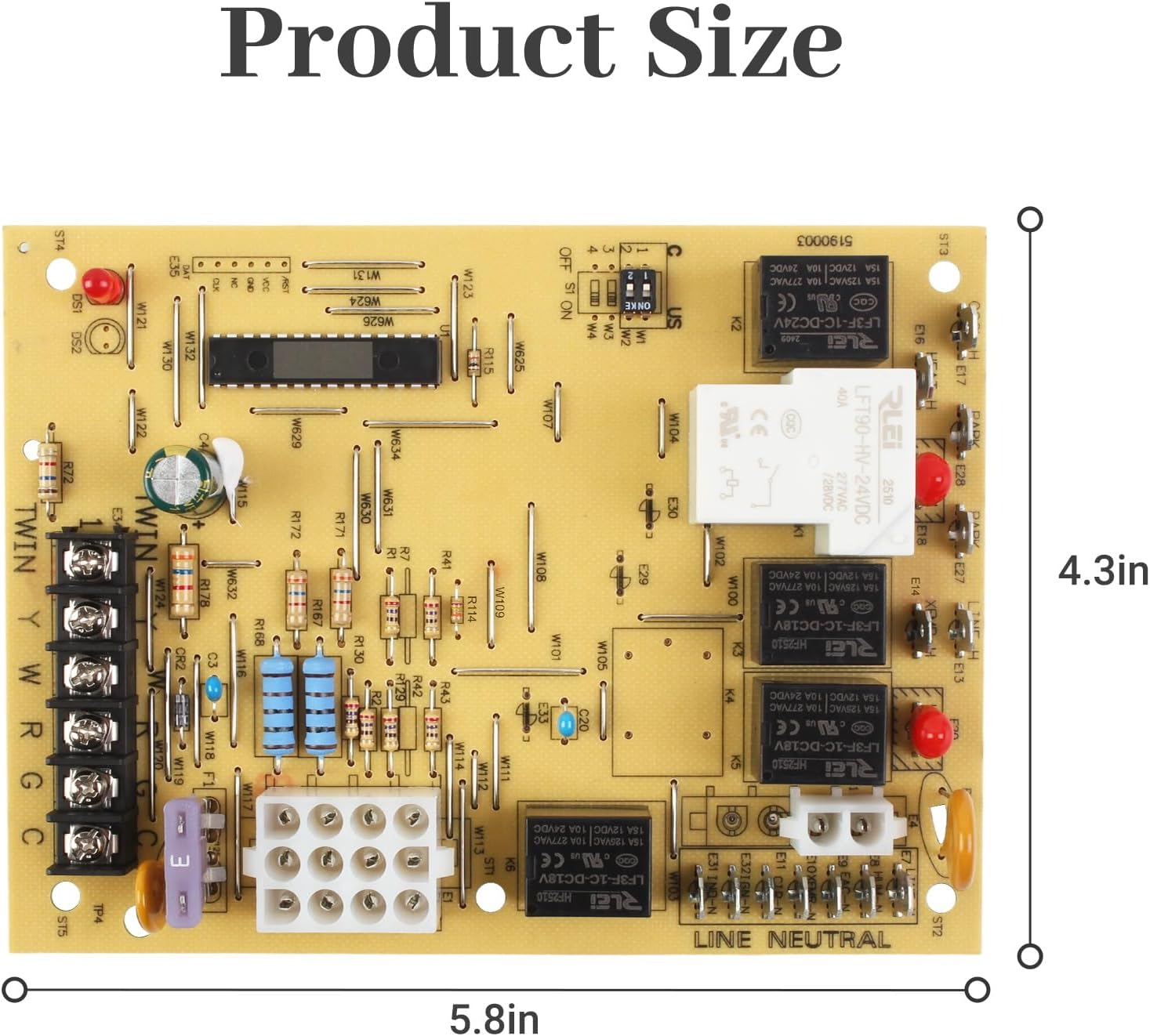 New Upgrade 50A55-743 Furnace Control Board, Replacement for Amana/Goodman Furnace Control Circuit Board PCBBF112S, 0130F00005S, B18099-26, B1809926S, PCBBF123S, PCBBF110S
