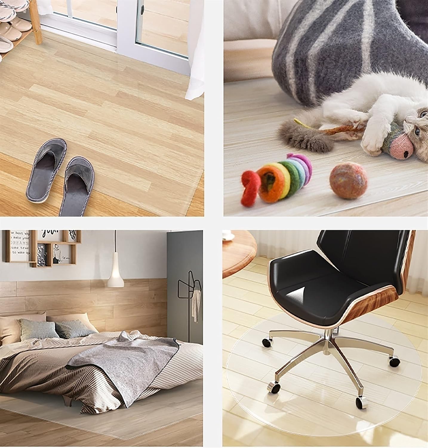 Clear Vinyl Plastic Office Chair Mat for Hardwood Floor Carpet Protector Transparent Plastic Non-Skid Waterproof Rug Runner Can be Cut (Size : 0.8x1.5m/2.6x4.9ft) (0.6x1.5m/2x4.9ft) ( 1x1.5m/3.3x4.9ft