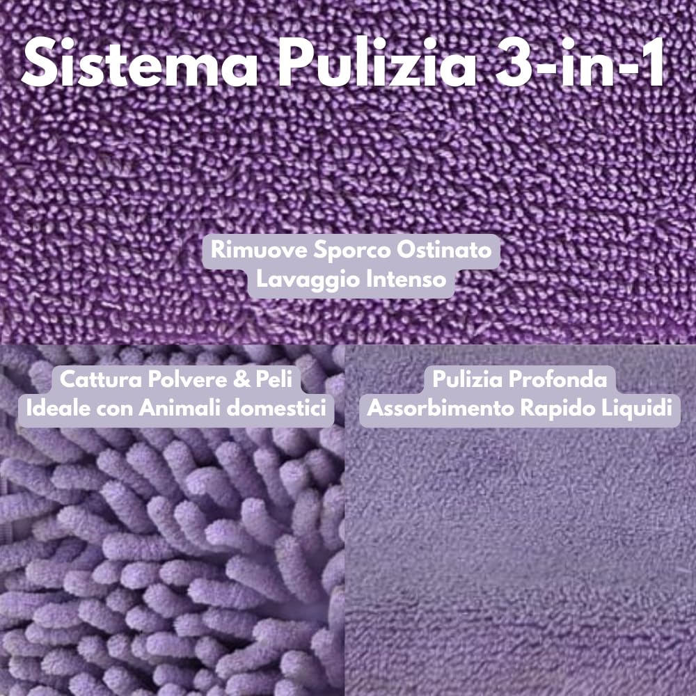 Meridiana Scopa Lavapavimenti a Spruzzo, Spray Mop Flexy mocio lavapavimenti, Piastra Ribaltabile 2 in 1, 2 Flaconi Ricaricabili e 2 Panni in Microfibra per lavare e 1 Panno cattura polvere duplefax