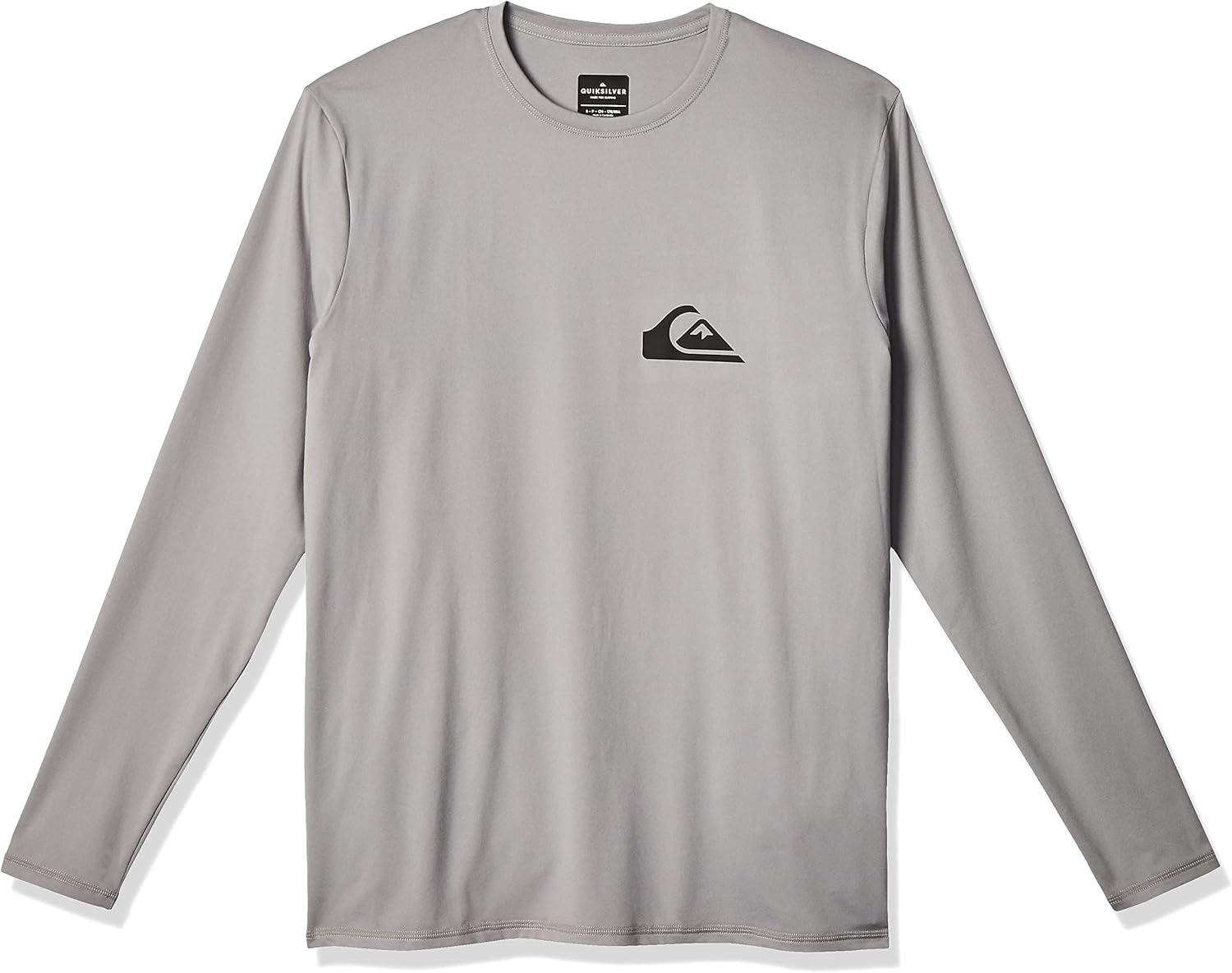 Quiksilver mens Solid Streak Long Sleeve Rashguard Upf 50 Sun Protection Surf Rash Guard Shirt, Sleet, Large US