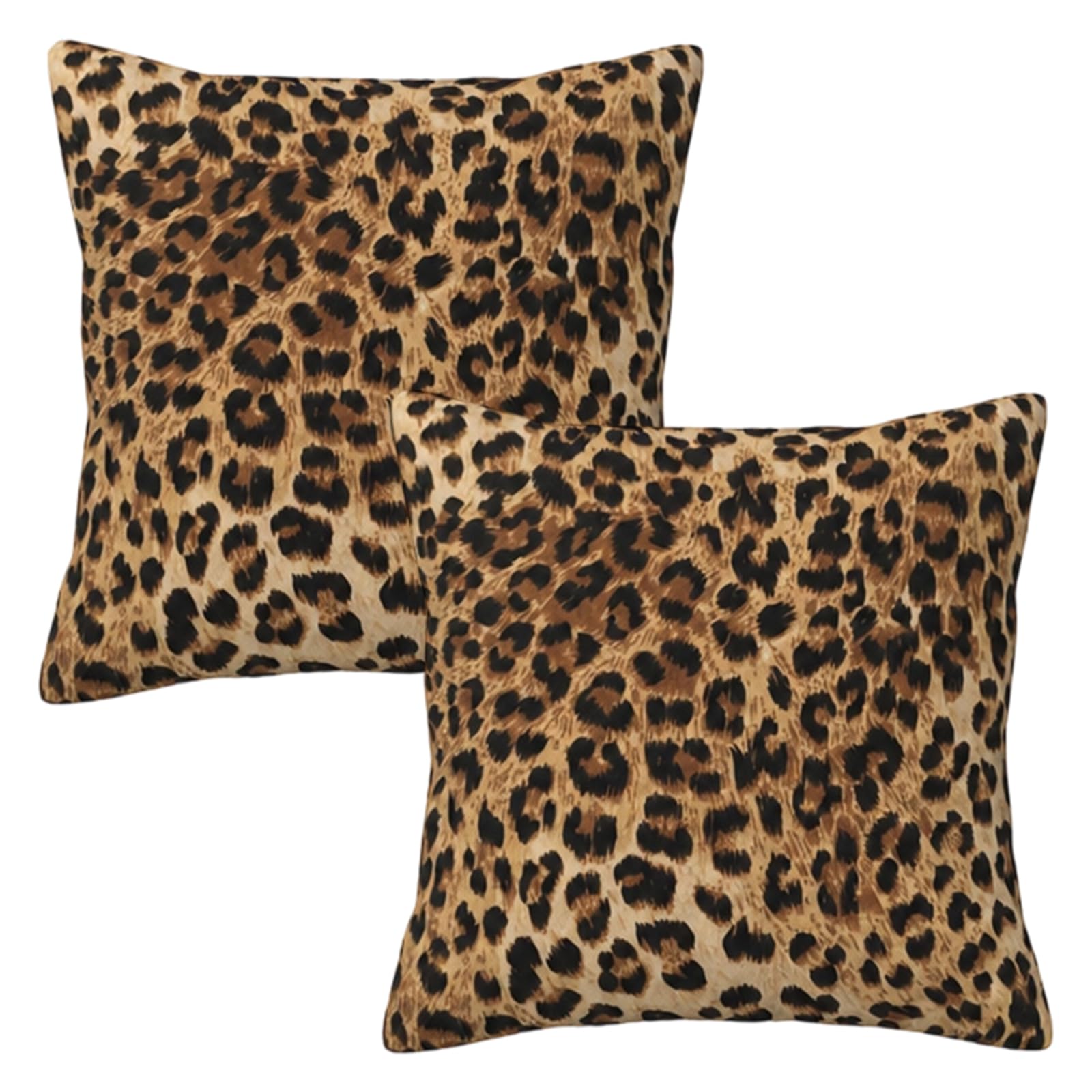 2Pcs Leopard Print Pillow Covers, 45x45cm Modern Leopard Print Bedding