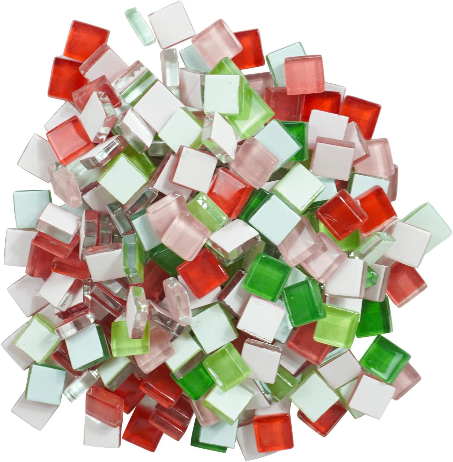Square Glass Mosaic Tiles Bulk for Adults Crafts Supplies,200g Broken Mosaic Glass Pieces for DIY Mosaic Art Picture Frames Handmade Jewelry Coasters Decoration