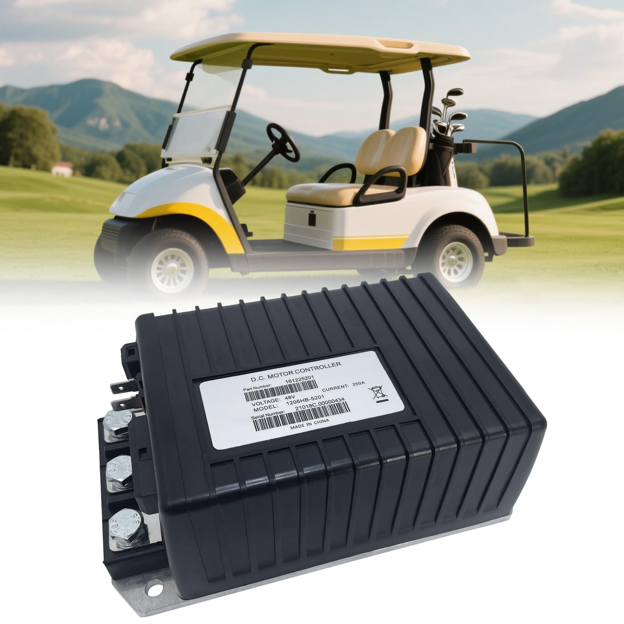 1206HB-5201 48V 250A DC Motor Speed Controller Fits for Curtis EZGO TXT Terrain 250 ST Sport II Express S4 L4 Shuttle 4X Cushman MPT 800 1000 Hauler 800X 2+2 Golf Cart 2011-2017