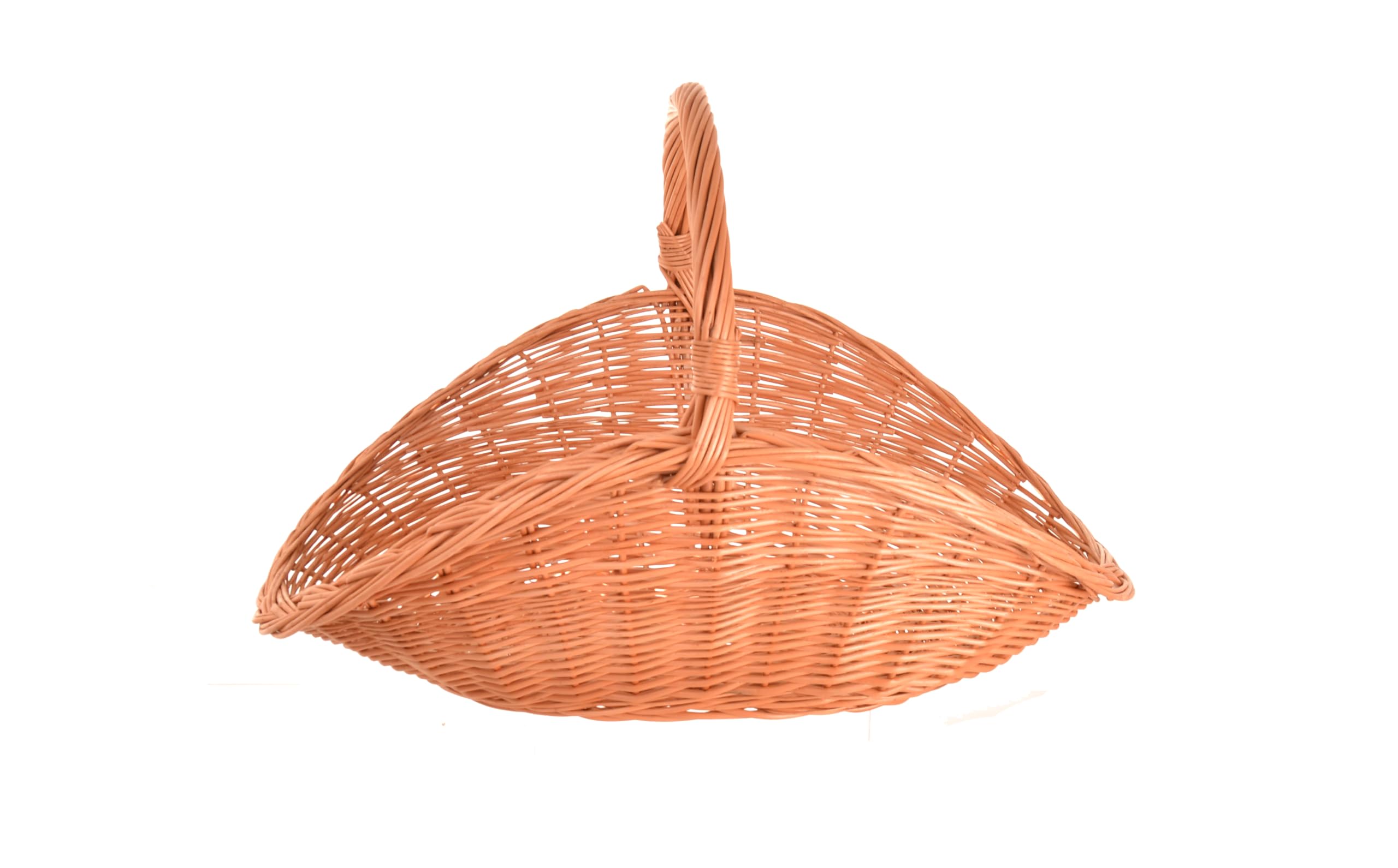 kosz na drewno kominkowe z wikliny 70 x 44 cm – ręcznie robione kosze drewniane i dekoracyjne z uchwytem – kosz na drewno kominkowe naturalny, kosz na opał – uniwersalny do drewna kominkowego