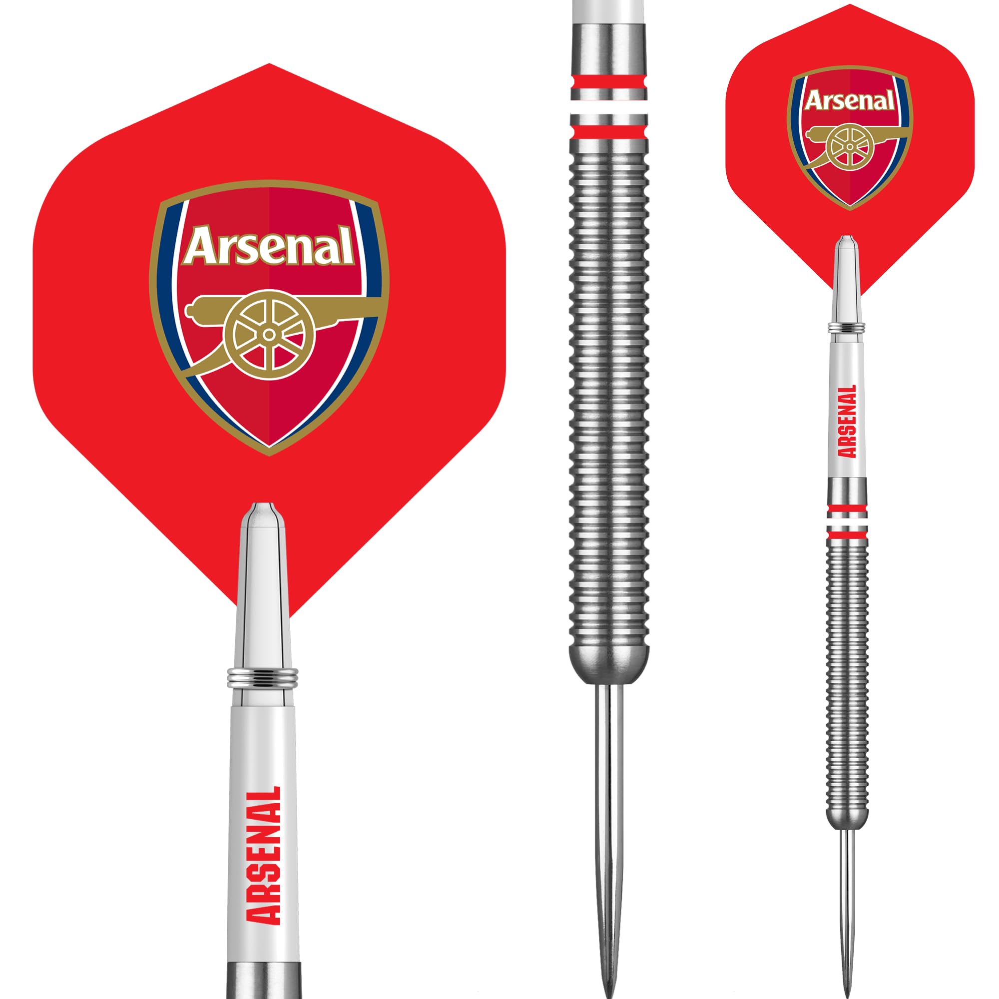 Officially Licensed Football Club Steel Tip Tungsten Darts Set Gunners FC, 24g (D1416)